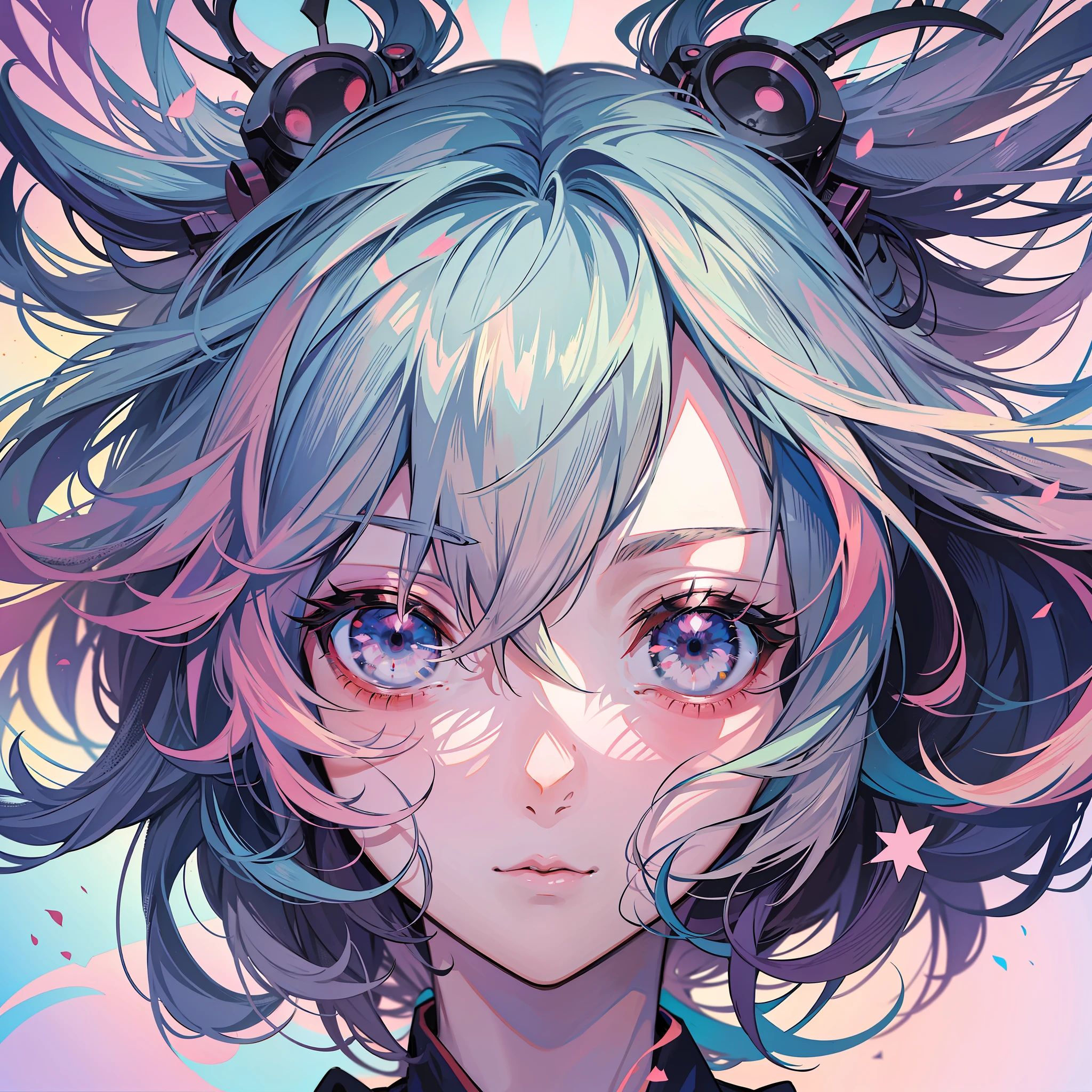 expressive hair, hair strand, Ghibli-like colours, anime, anaglyph, super detail, UHD, masterpiece, ccurate, anatomically correct, best quality, 1080P