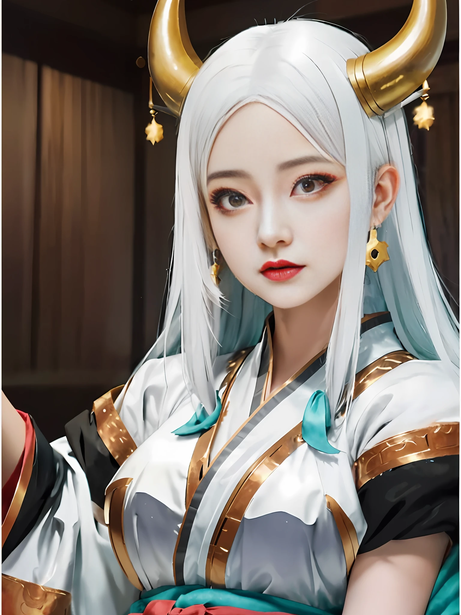 a close up of a woman with horns on her head, white haired deity, female anime character, white hime cut hairstyle, today's featured anime still, anime visual of a young woman, in the anime film, anime goddess, close up of a young anime girl, screenshot from guro anime, anime character, portrait knights of zodiac girl, onmyoji portrait