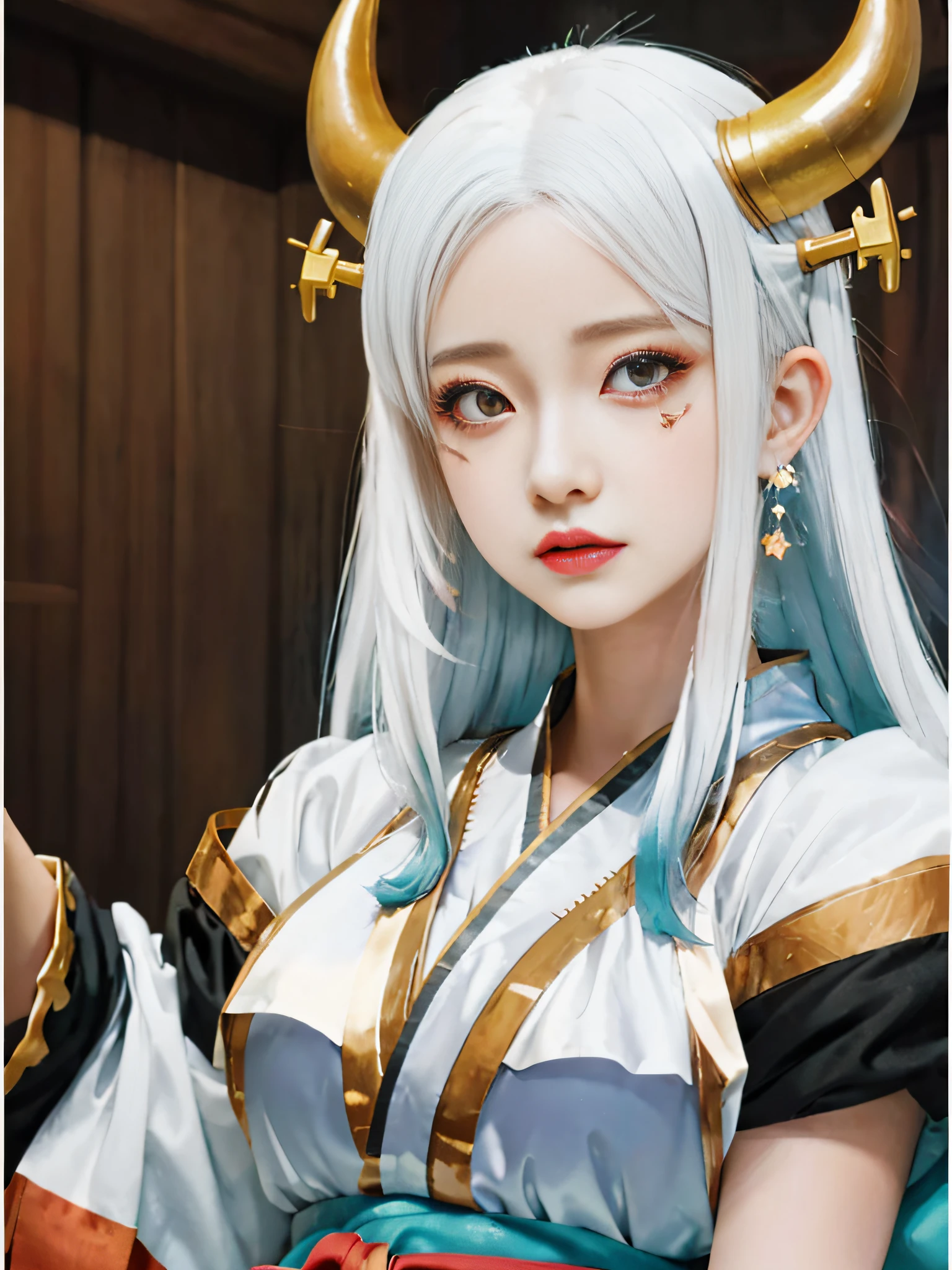 a close up of a woman with horns on her head, white haired deity, female anime character, white hime cut hairstyle, today's featured anime still, anime visual of a young woman, in the anime film, anime goddess, close up of a young anime girl, screenshot from guro anime, anime character, portrait knights of zodiac girl, onmyoji portrait