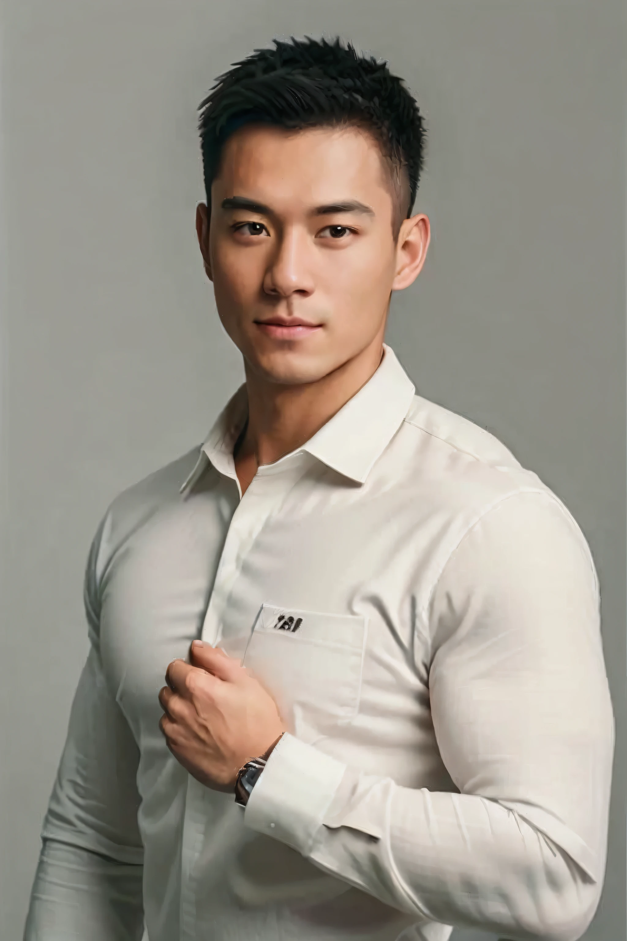 1man,
a 30 y.o muscular male wearing long-sleeve white shirt and tie, upper body,
soft lighting,
masterpiece, best quality, 8k uhd, dslr, film grain, Fujifilm XT3 photorealistic painting art by midjourney and greg rutkowski