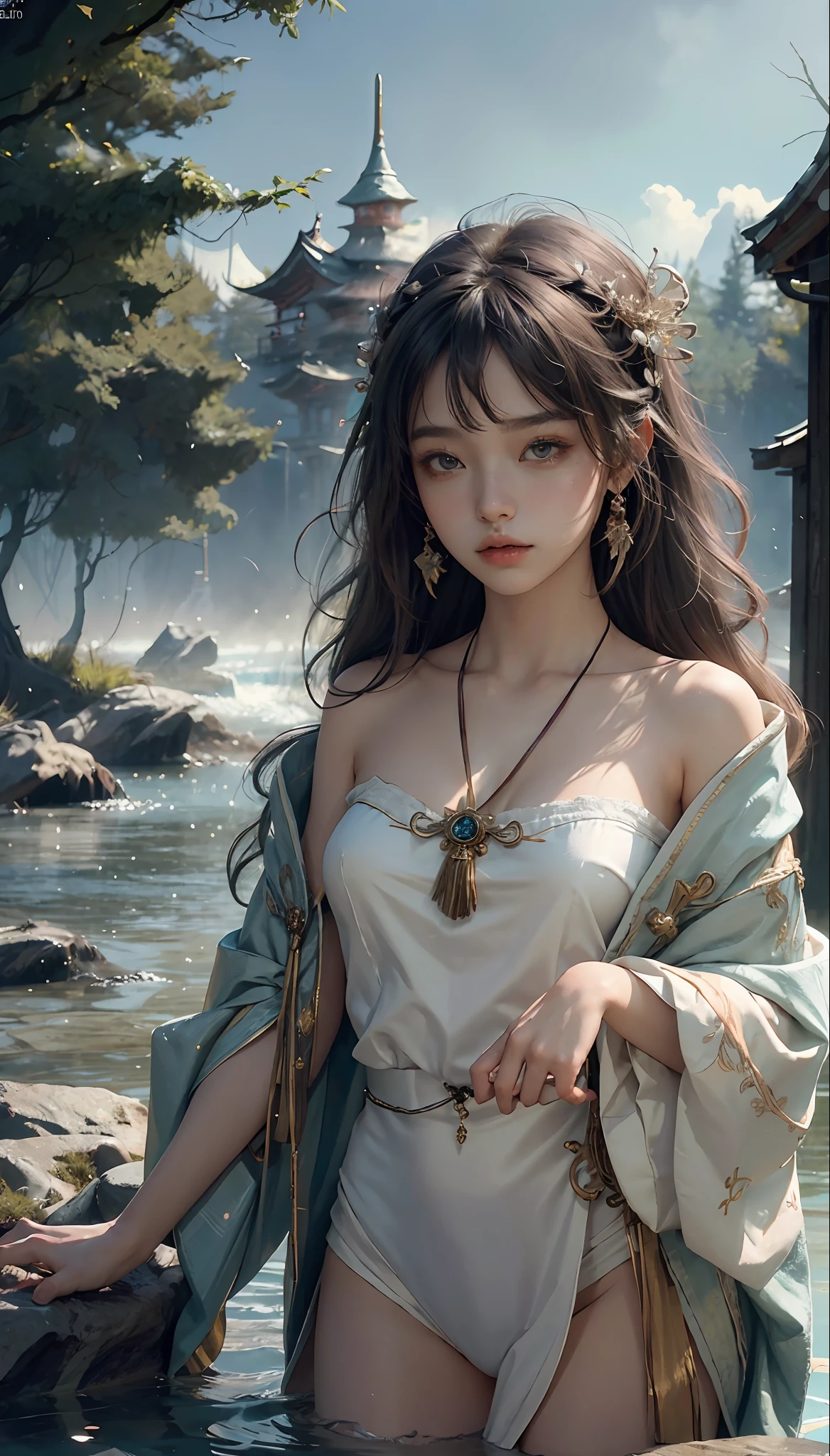 (1girl:1.3),solo,__body-parts__,
official art, unity 8k wallpaper, ultra detailed, beautiful and aesthetic, beautiful, masterpiece, best quality,Fantastical Atmosphere, Calming Palette, Tranquil Mood, Soft Shading,
Miko priestess, charm spell, talisman familiar, shrine maiden duties,