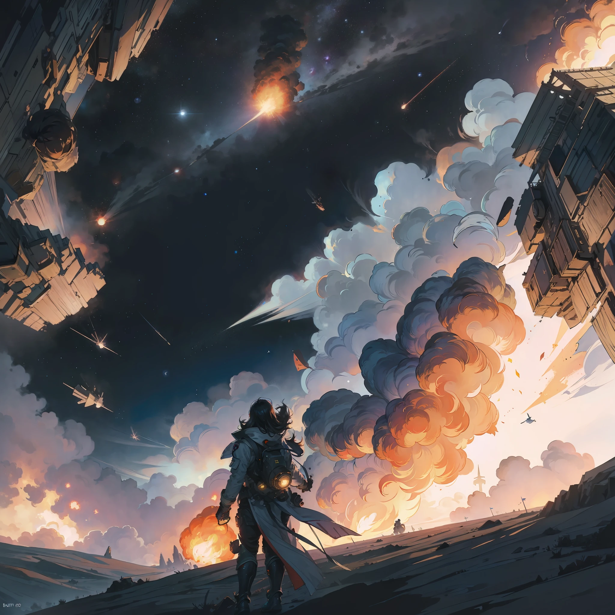 Beauty of perfect body for missions: 1.4, Starship, Boundless Space, Far Side of the Moon, Burning Flag, Explosion Site