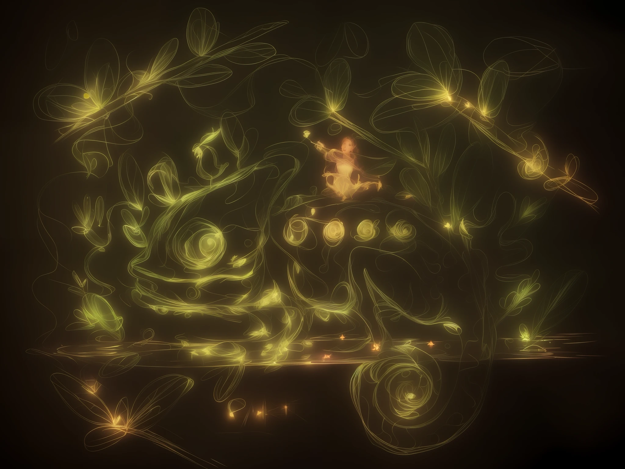 坐在树枝上的变色龙的图画,上面有一个小王子挥舞着星星法杖,at night, surrounded by glowing plants, flowers, flying fireflies, bonfires, Ultra detailed, aesthetic, beautiful composition, rich bright colors, volumetric soft light. Inspired by Alice in Wonderland, magic, fairy tales. unreal Engine, octane render, cuteness render, 3d rendering, Adobe Photoshop, awe inspiring, beautiful, cute