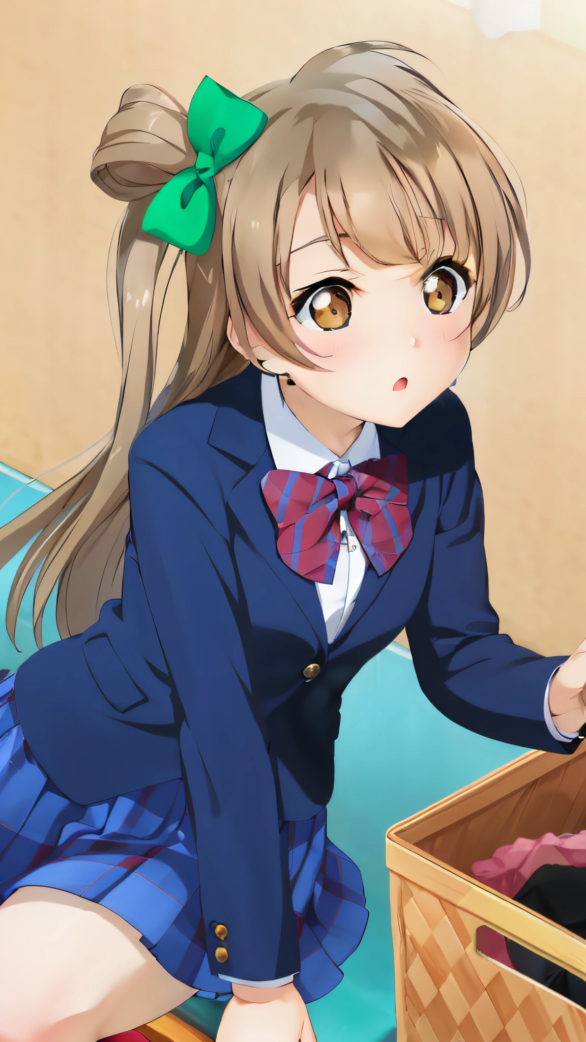 anime girl in school uniform reaching for a cat in a basket, nagatoro, anime visual of a cute girl, beautiful anime high school girl, my dress up darling anime, smooth anime cg art, ecchi anime style, realistic schoolgirl, marin kitagawa fanart, close up of a young anime girl, anime portrait of shiina ringo, a hyperrealistic schoolgirl