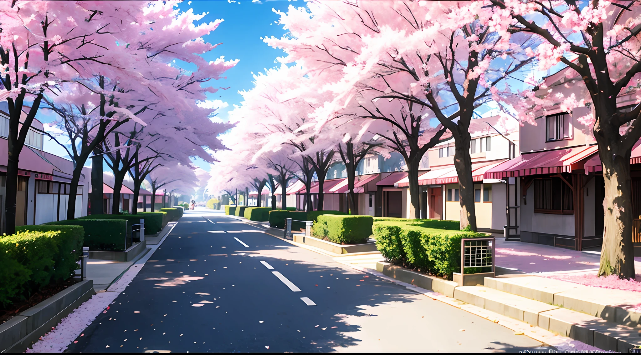 anime scenery of cherry blossom street, beautiful anime scene, beautiful anime scenery, anime beautiful peace scene, anime scenery, colorful anime movie background, anime background art, anime movie background, anime background, anime scene, anime scenery, anime aesthetics, anime village landscape, aesthetic award-winning anime, Shinkai Makoto style, beautiful anime