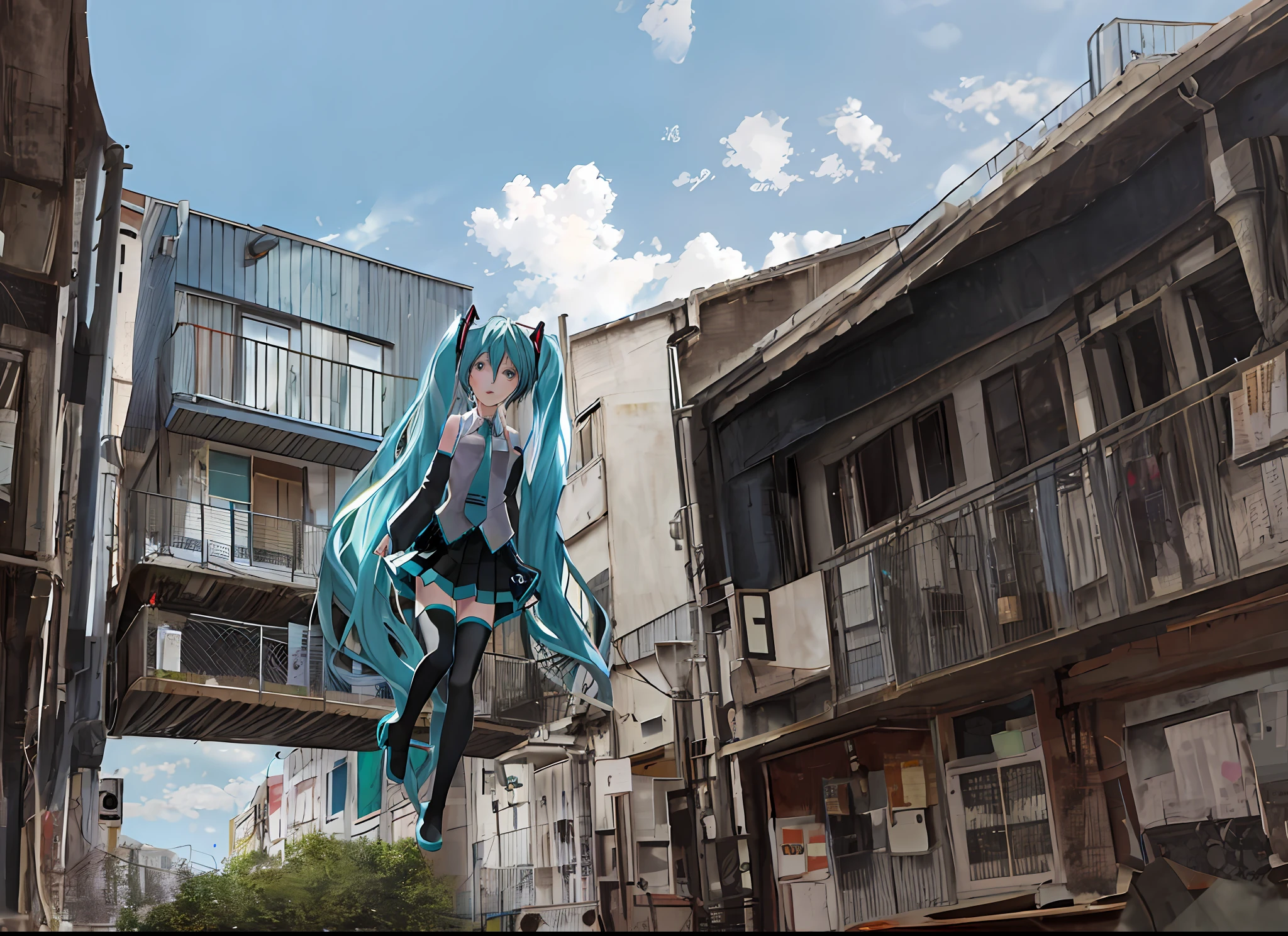 Hatsune Miku, levitation,
