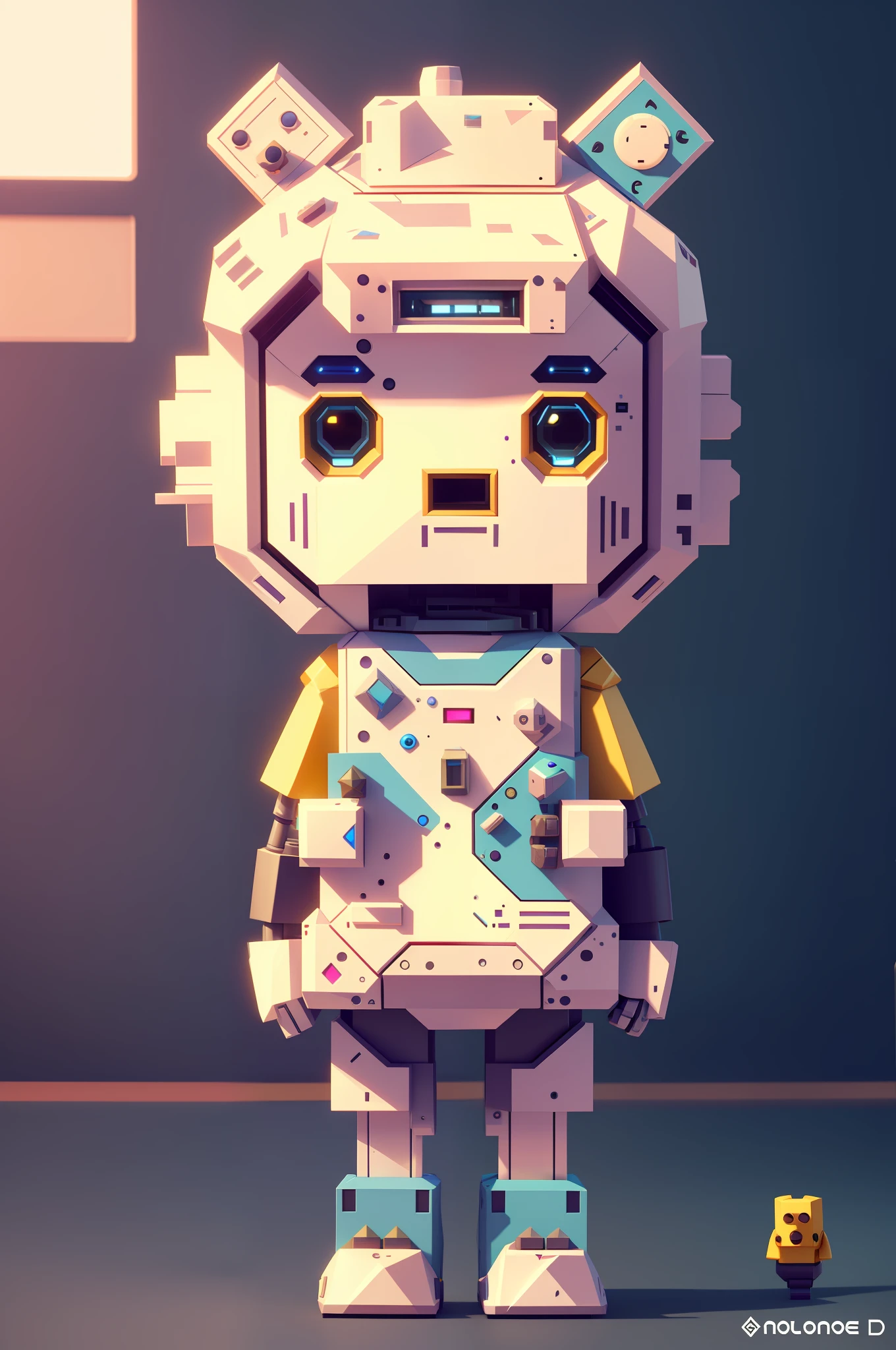 Realistic graphics of anthropomorphic game robots, BMO adventure time, accurate, Unreal Engine, 4K, 3d rendering ((best quality)), ((ultra-detailed)), (detailed lighting), (extremely delicate and beautiful)),