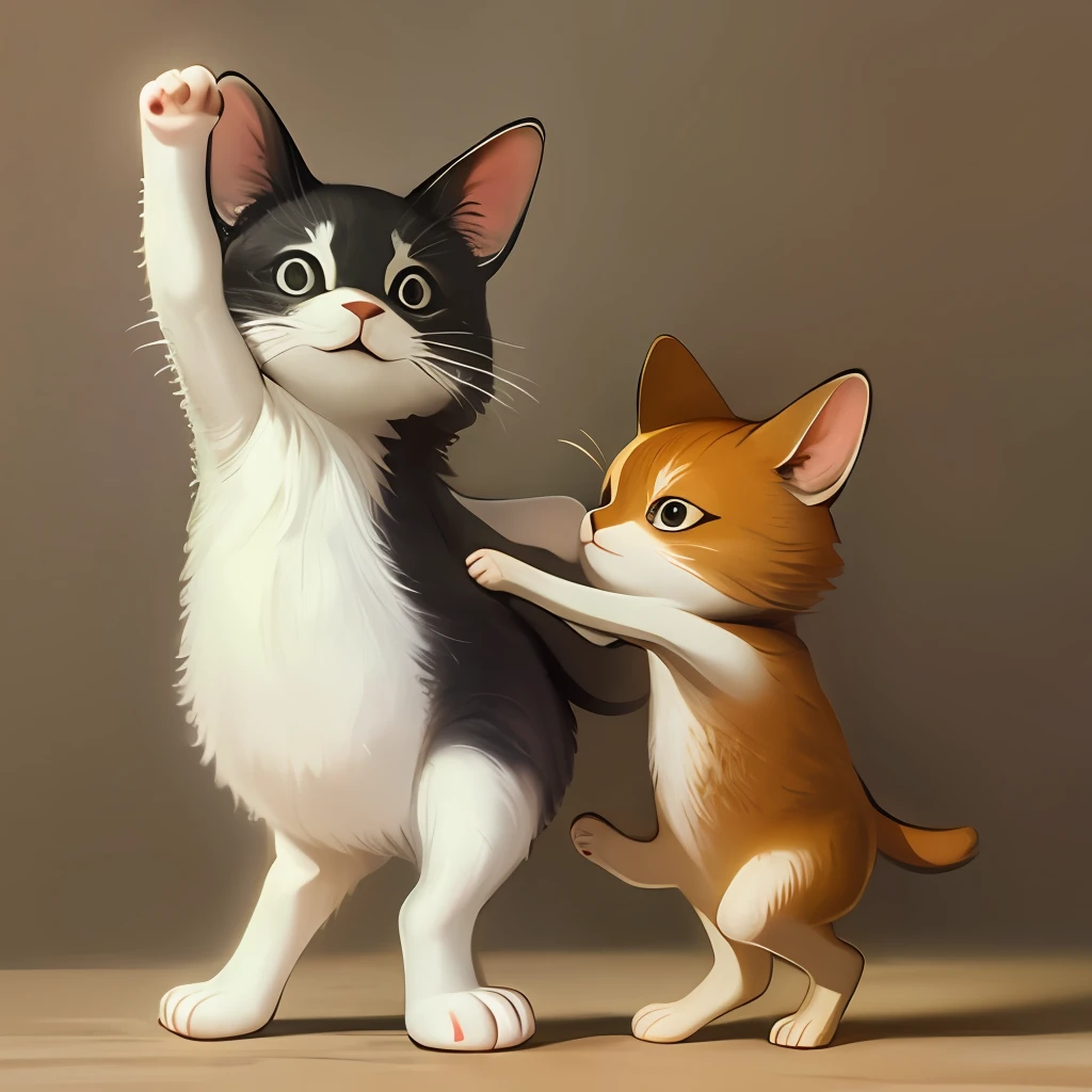 Different and cute animals dance with their hands