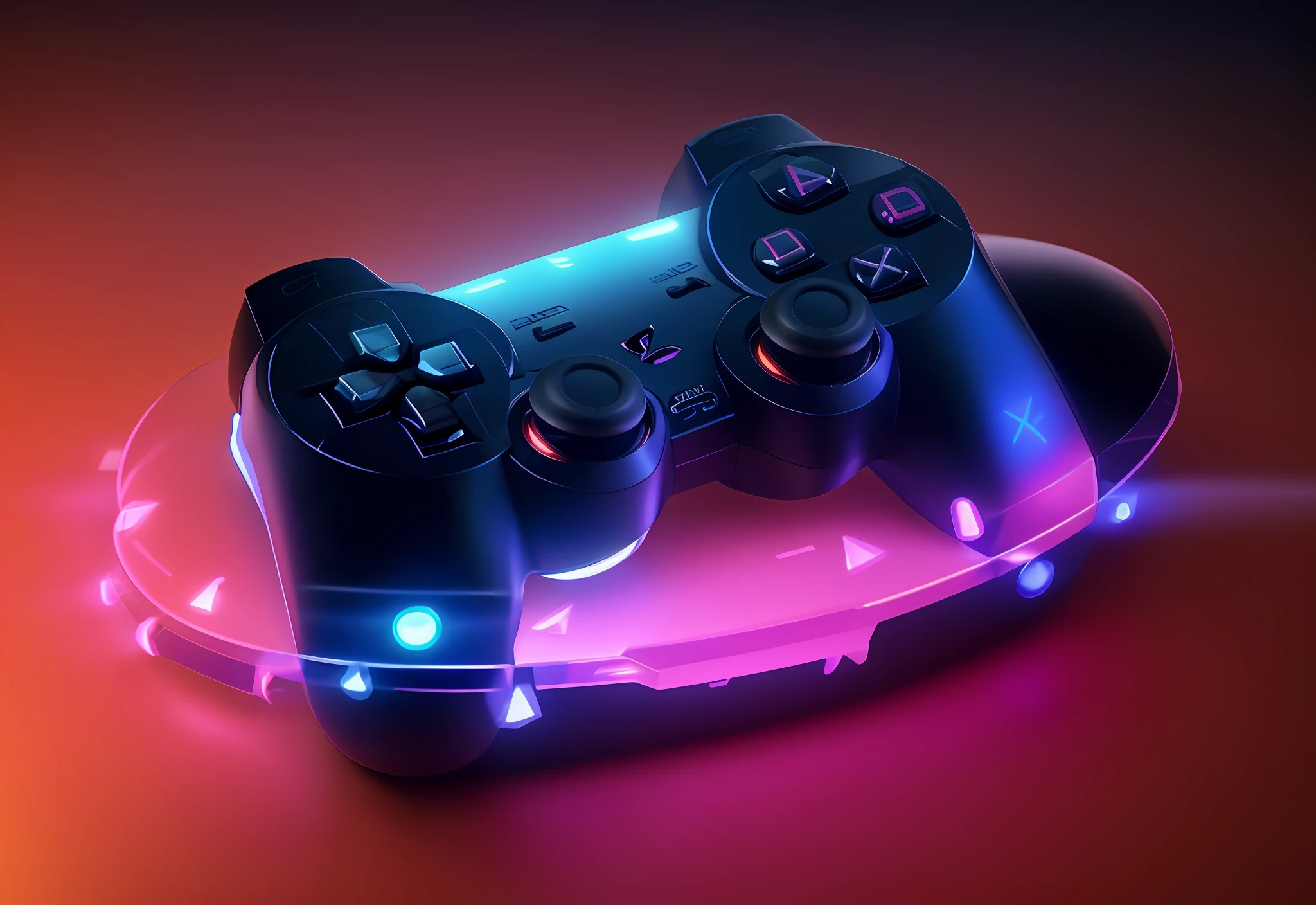 a close up of a video game controller with a glowing background, ps 3, playstation 3, playstation 6, playstation, playstion 5 screen, video game control, ps 3 video game, ps 3 screenshot, playstation 4, ps 3 graphics, ps, gaming, controllers, controller, ps4, ps 4, playstation 5, xbox, controls, ps 2, ps2