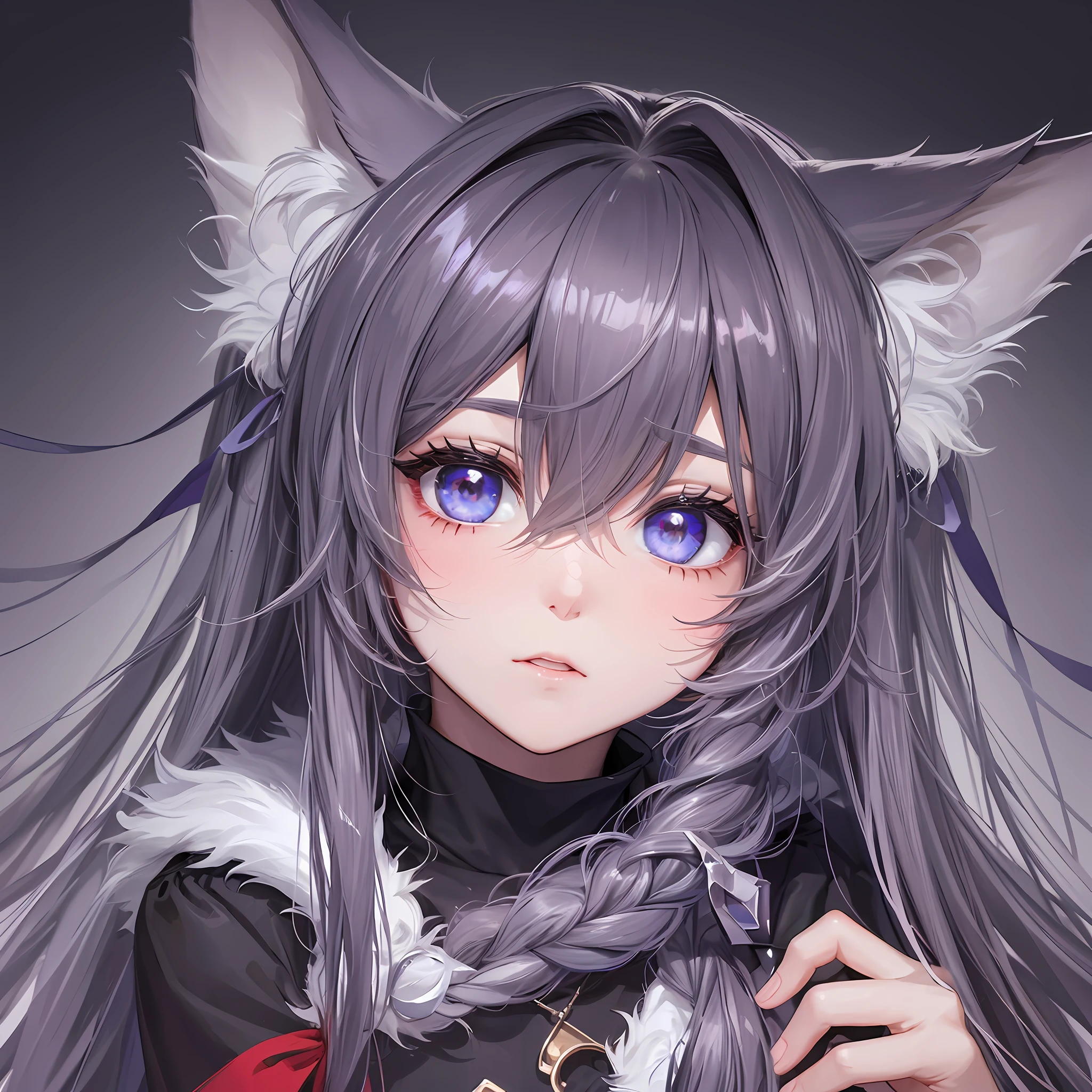 1 boy, 1 girl, furry female, animal_ear_fluff, animal_ears, long hair, --auto --s2
