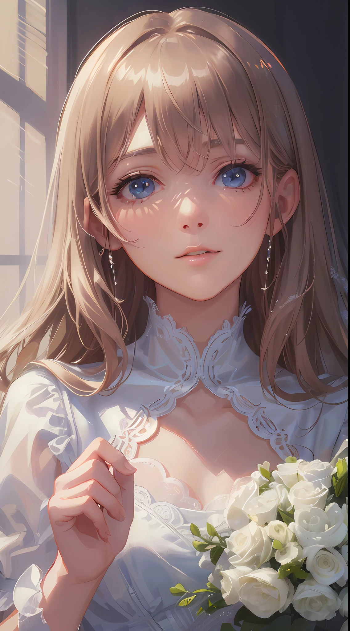 8k resolution, delicate facial features, perfect face, young woman, high detail, higher quality, beauty, elegance, long eyelashes, light chestnut hair, white dress, lace short sleeves, white ballet shoes, delicate face, {{illustration}}, {extreme delicate and beautiful}, {exquisite finish}, super detailed, delicate glowing eyes, cinematic light, extreme light effects
Model: Cinematic Realism, CFG scale: 12, LoRA: Bright (1.35)