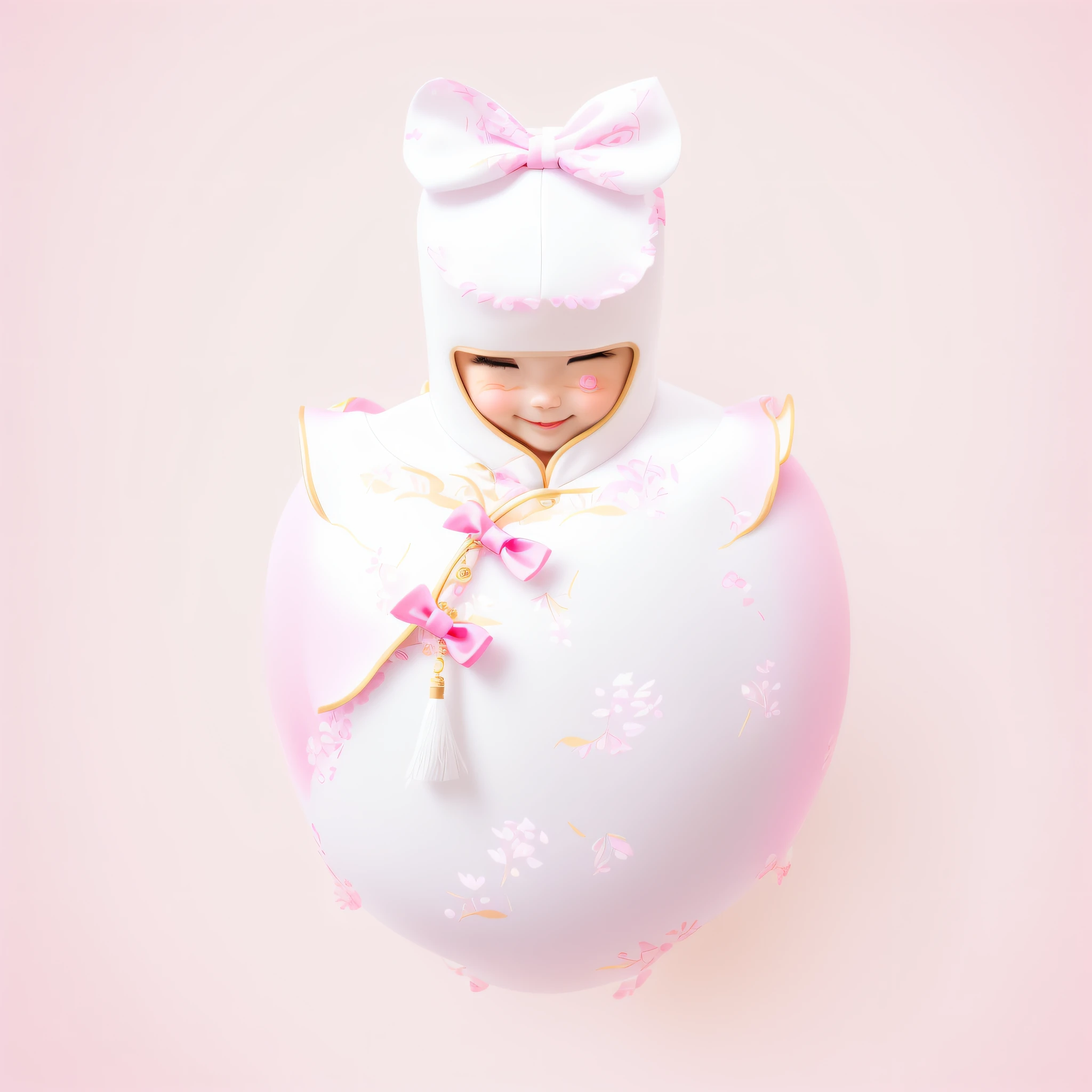 (Masterpiece), (Excellent), (Super Fine), (Full Body: 1.2), Super Cute, , Pixar, Baby, Big Eye, Fluffy, Smile, Delicate and Delicate, Fairy Tale, Incredibly High Detail, Pixar Style, Bright Color Palette, Natural Light, Simple Background in Solid Colors, Octane Rendering, Trends on Artstation, Gorgeous, Ultra Wide Angle, 8K, HD, Realistic, Pink Floral Jumpsuit with Bow for Babyl of Arafitd, Cheongsam, cute, traditional chinese clothing, summer, zun, chinese clothing, shaxi, pink clothes, sufu, with ancient chinese clothing, zhongyuan festival, nanquan, cute:2, jin yiwei, hou porcelain, cotton, ancient sword, beijing, little gmile