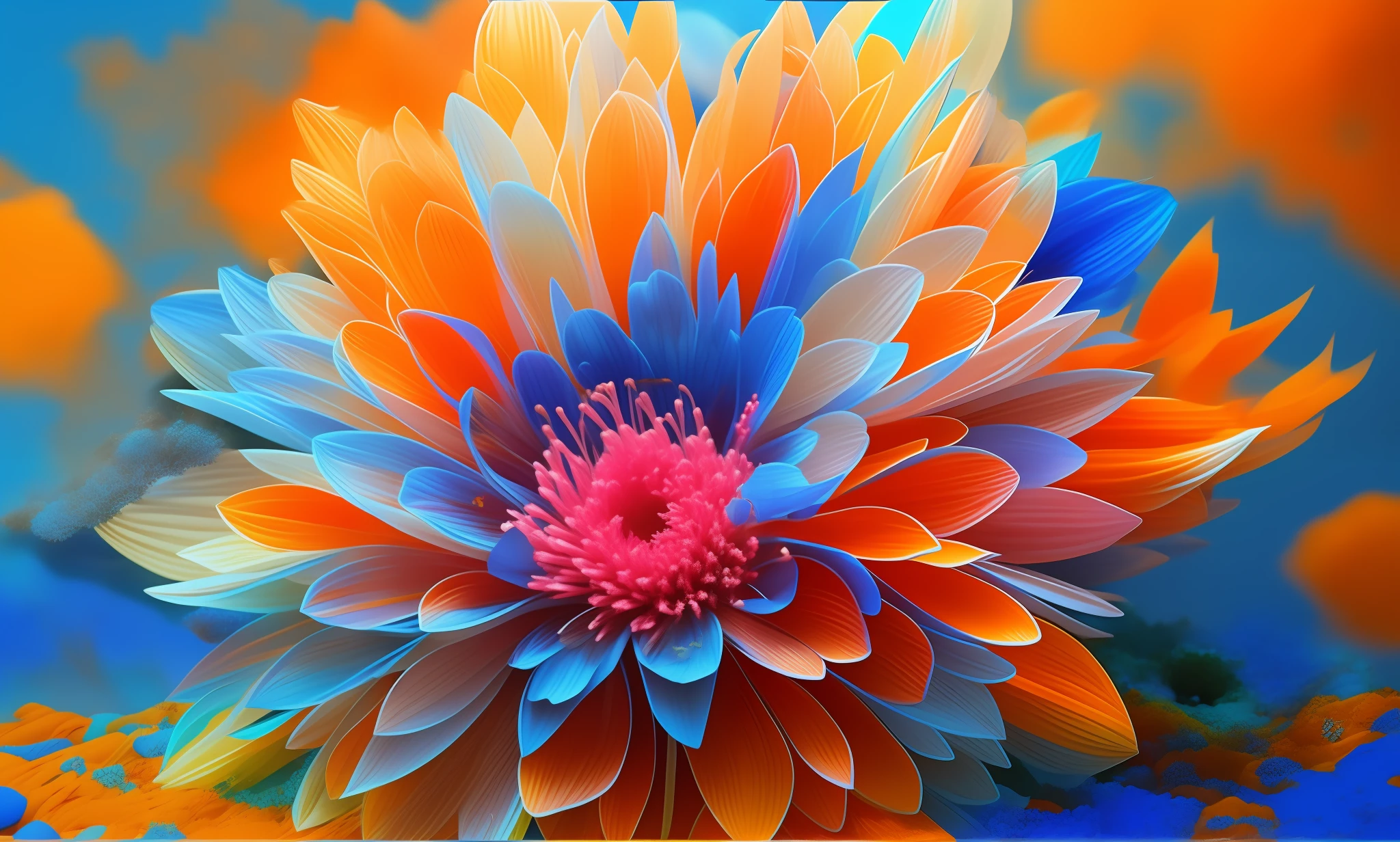 Blue background, blue-cyan