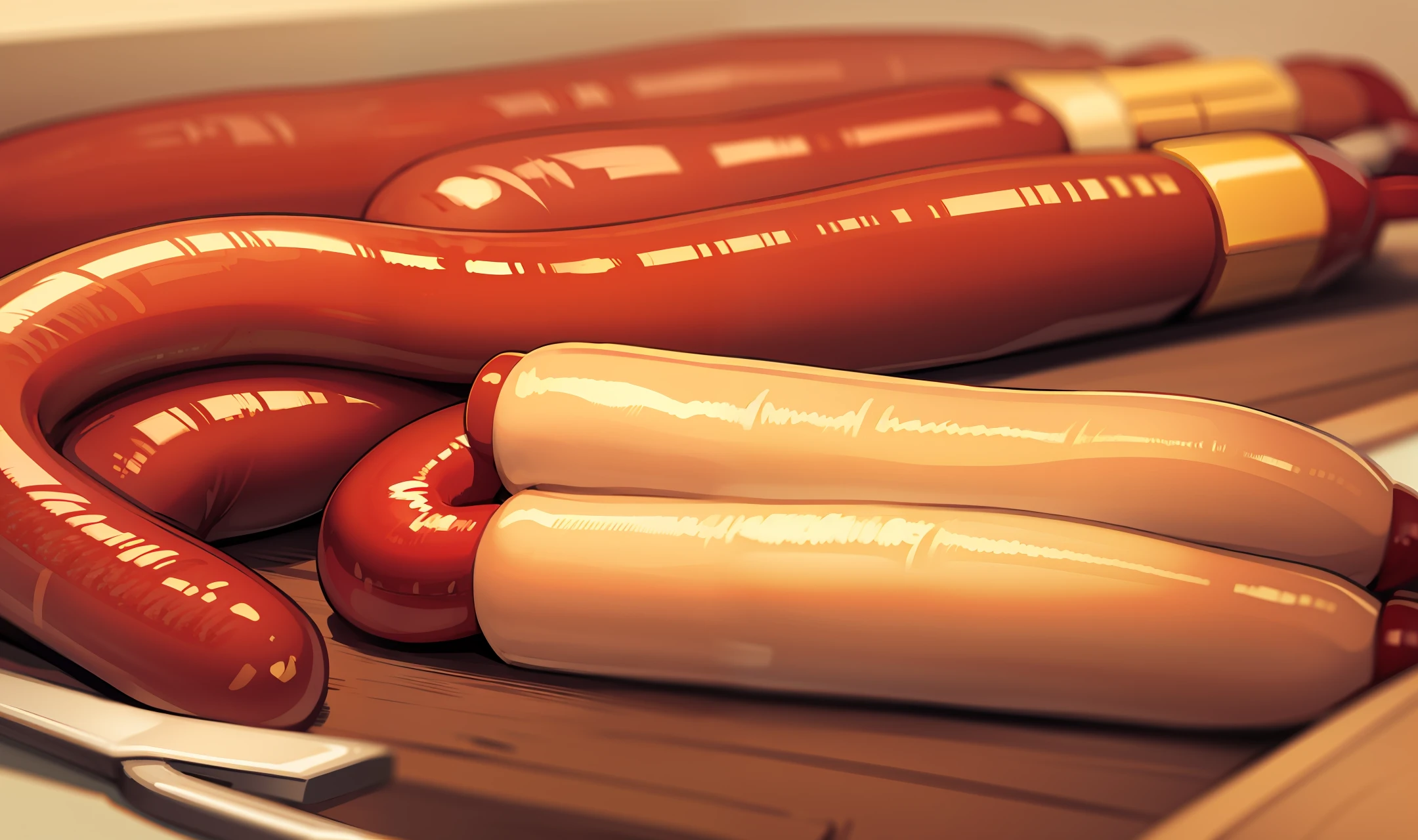 Unlabeled sausage packaging