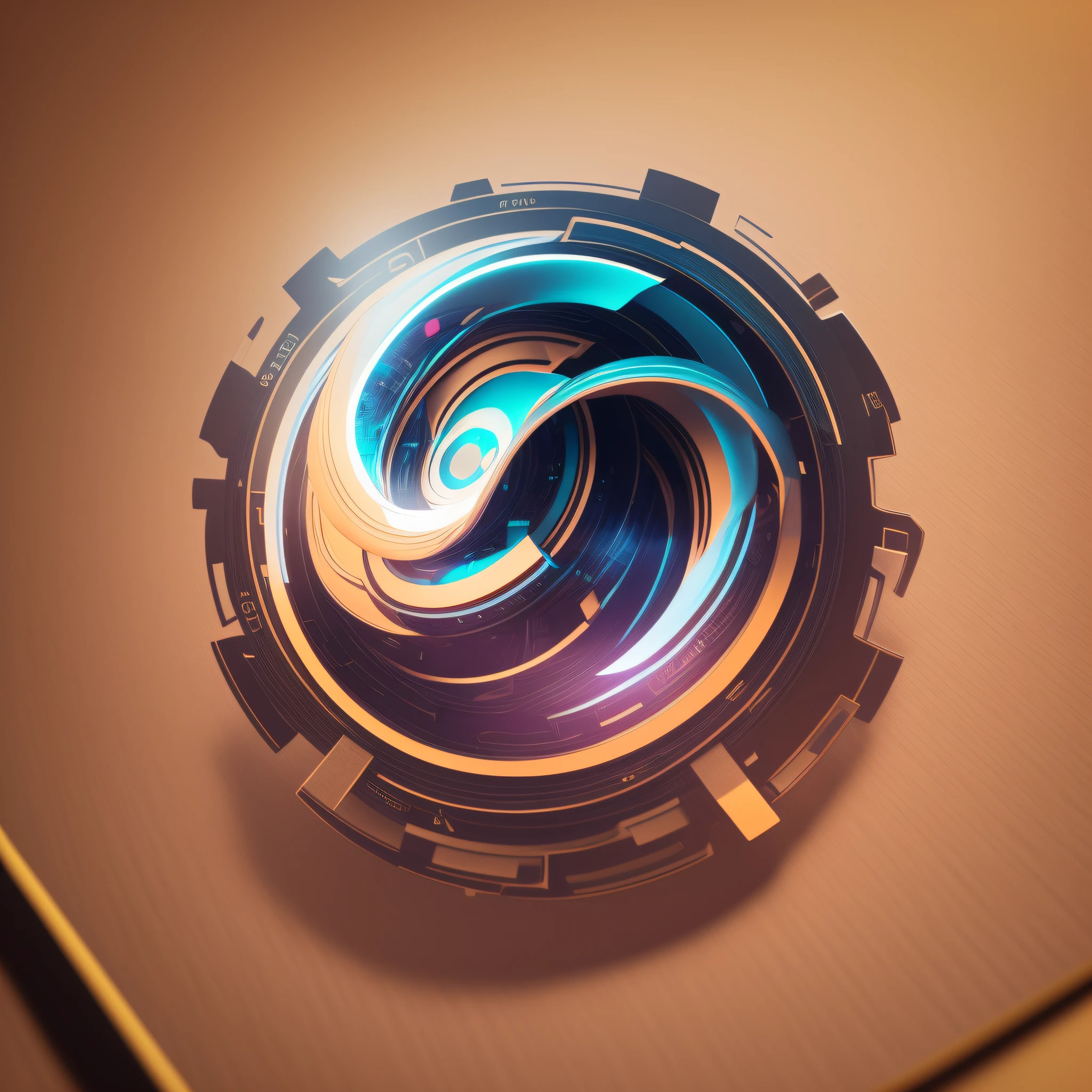there is a picture of a camera lens with a spiral design, cinema 4 d art, 3 d render beeple, 3d digital art 4k, stylized 3 d graphics, rendered in keyshot, rendered in cinema 4 d, rendered in cinema4d, style hybrid mix of beeple, rendered in cinema 4 d octane