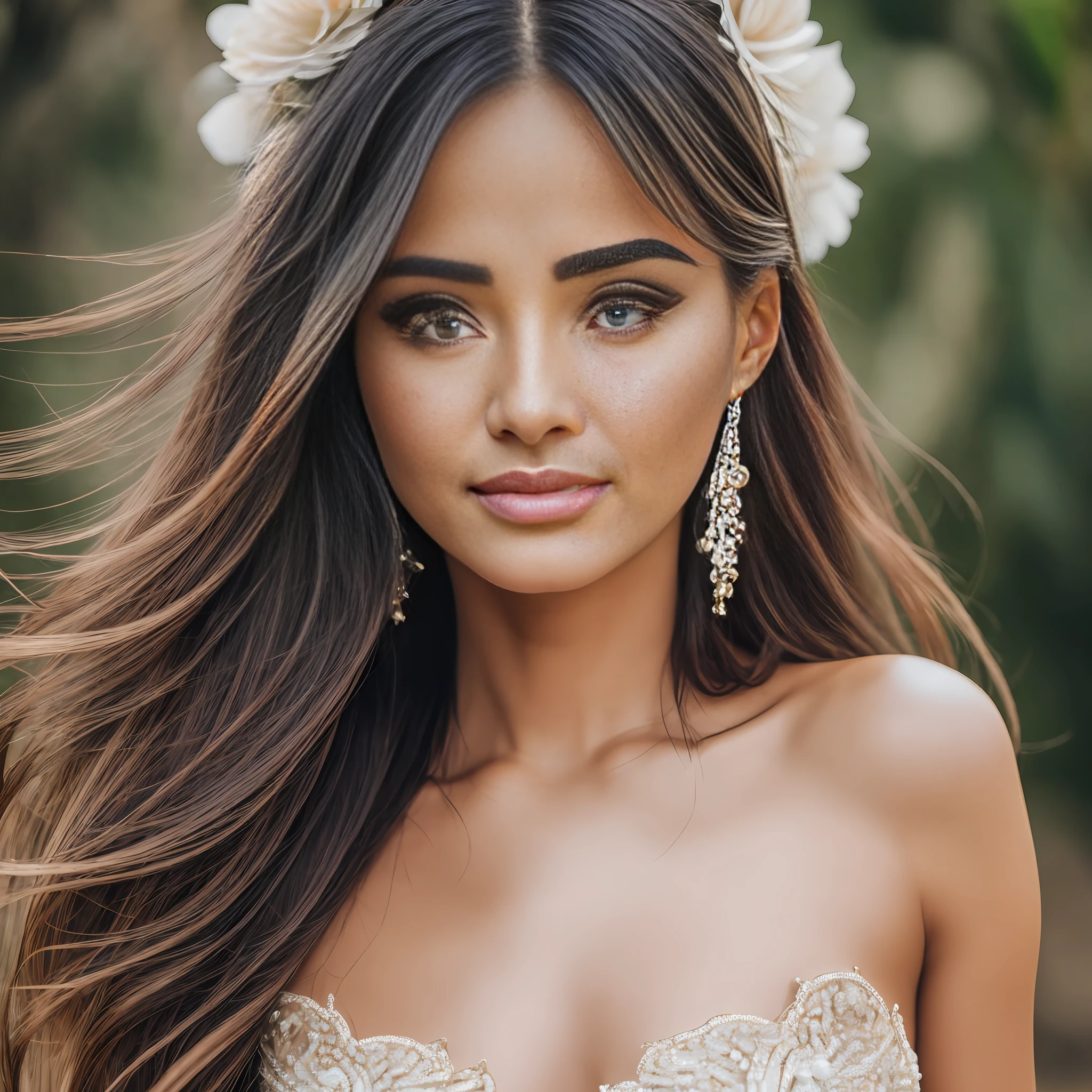 Original photo of a stunning woman in a stunning dress, upper body, close-up, face, eyes, center frame, 8K UHD, Fujifilm XT3 --auto --s2