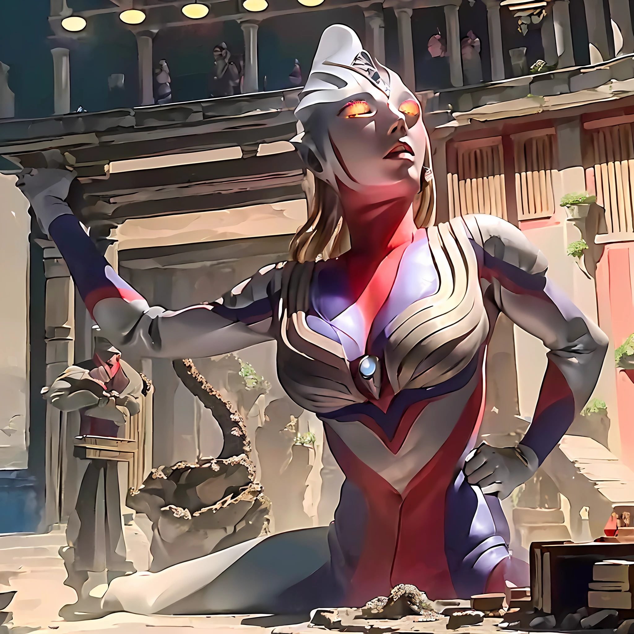 ultraman, (8k, RAW photo, best quality, masterpiece:1.2), (realistic:1.3), (photorealistic:1.3),ultra-detailed, (high detailed skin:1.2), 8k uhd, dslr, soft lighting, high quality, film grain, Fujifilm XT3, best quality, beautiful lighting,cinematic lighting ,(perfect face):2,((award winning full body photo from woman spitroasted by tentacles, tied up by biomechancial tentacles, getting by biomechancial tentacles, Encased by biomechancial tentacles)),(outside on an alien planet,forrest, trees):1.5,( hnsrdlf style:1.5,artstyle HR Giger),she is a,(1 girl brainwashed),(BrnWshM head-mounted clear glass display), mind control, corruption, (((walls are made of flesh, floor is made of flesh,floor covered in slime,))), (((her arms tied behind back with biomechancial armbinder))),(((biomechancial tentacles around her neck))),(((tentacles have tied up her hands))),((restrained, bondage, bdsm,)), tentacle bondage,(biomechanical:0.7) detail, (1girl,solo),(biomechancial tentacle pit:1.5), (she wears biomechancial red suit),(2 tentacles spread her legs wide apart), (a third tentacle is her, vaginal penetration),2 tentacles spread apart her arms, a tentacle enters her mouth,forced, (biomechancial machine:1.3), (vaginal object insertion:1.2), object insertion, stationary biomechancial tentacles, juice, tongue out, bdsm, (forced, insertion:1.3),(cum:1.2), intricate details,(perfect face:1.5),beautiful face,detailed face, (smile, lust,climax,mindbreak,face, (8k, RAW photo, best quality, masterpiece:1.2), (realistic:1.3), (photorealistic:1.3),ultra-detailed, (high detailed skin:1.2), 8k uhd, dslr, soft lighting, high quality, film grain, Fujifilm XT3, best quality, beautiful lighting,cinematic lighting , (((full body shot))) , tloustyle,