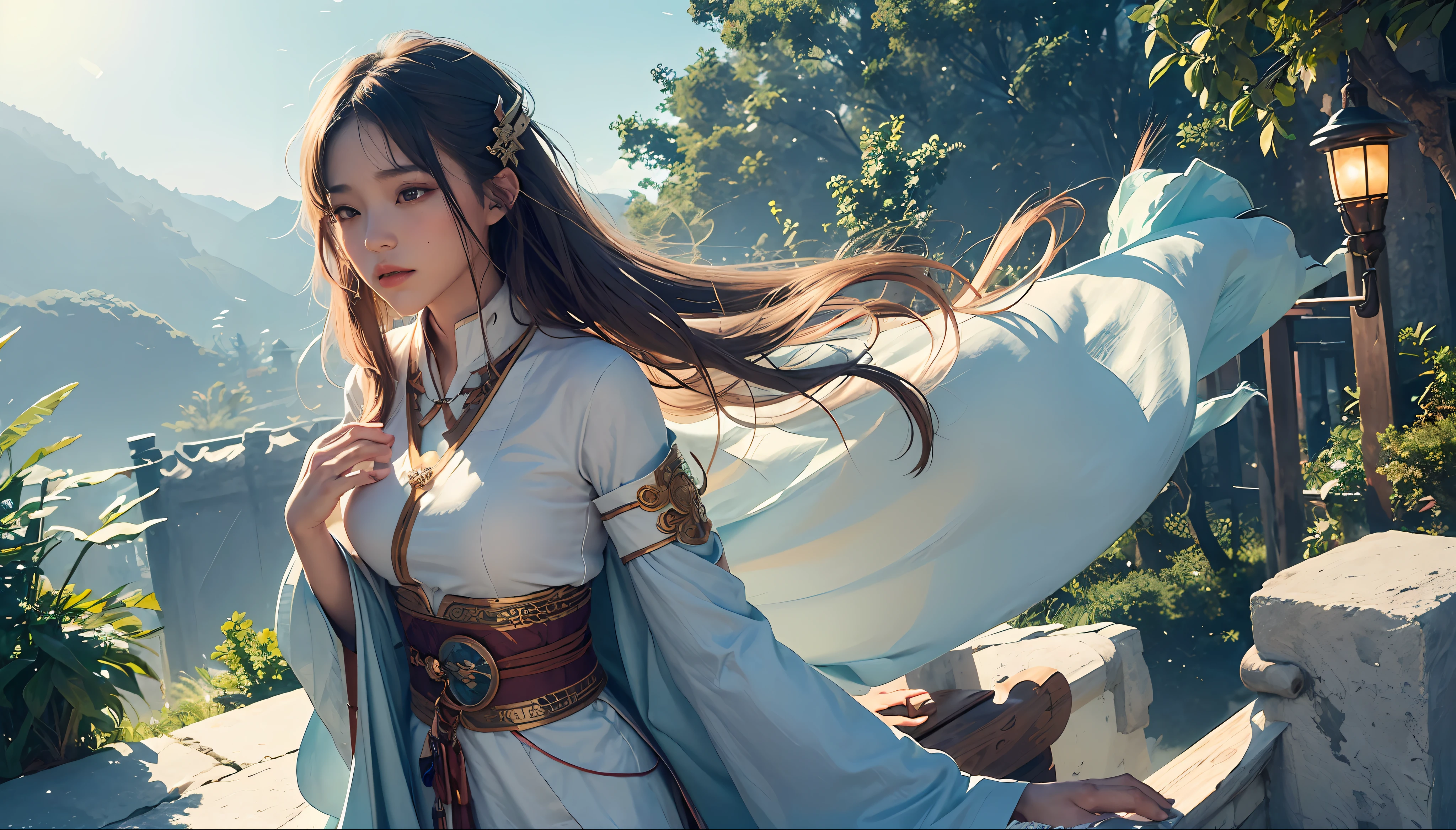 (1girl:1.3),solo,__body-parts__,
official art, unity 8k wallpaper, ultra detailed, beautiful and aesthetic, beautiful, masterpiece, best quality,Fantastical Atmosphere, Calming Palette, Tranquil Mood, Soft Shading,
Miko priestess, charm spell, talisman familiar, shrine maiden duties,