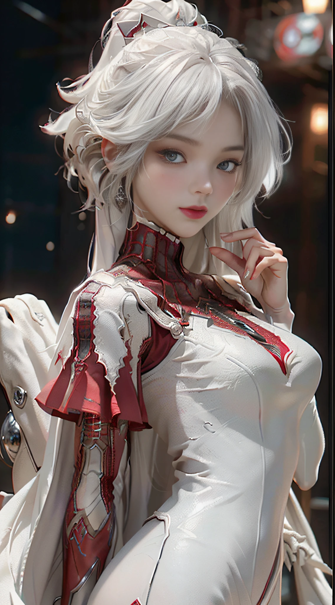 (Extreme Detail CG Unity 8K wallpaper, masterpiece, highest quality), (Exquisite lighting and shadow, highly dramatic picture, cinematic lens effect), a girl in a white Spider-Man costume, silver gray hair color, from the Spider-Man parallel universe, Wenger, Marvel, Spider-Man, sitting on the sofa, dynamic pose), (excellent detail, excellent lighting, wide angle), (excellent rendering, enough to stand out in its class), focus on white Spider-Man costumes, complex spider textures, various poses