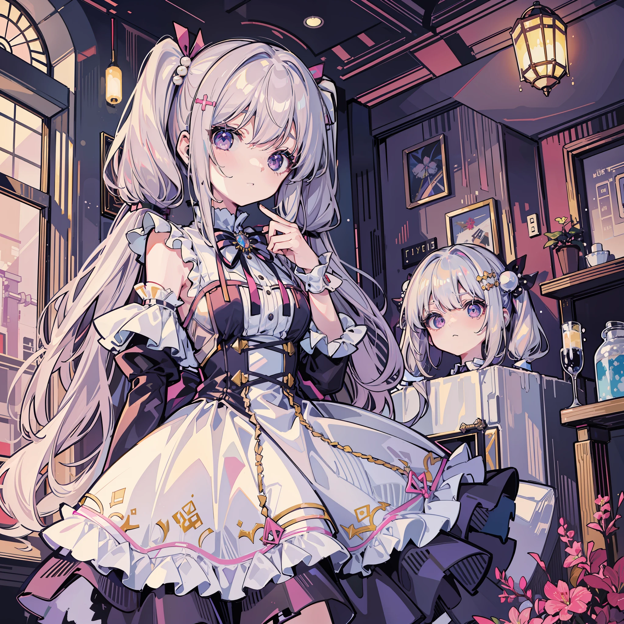 masterpiece, best quality, 1girl, solo, voxel art,
nuclear powerplant, white girl,
ivory hair, mauve eyes, upset,
absurdly long hair, low twintails,
cake dress, trim dress,
ribbon, Plant Hair Ornament , Pearls, Arm cuffs,
classic, medieval, noble