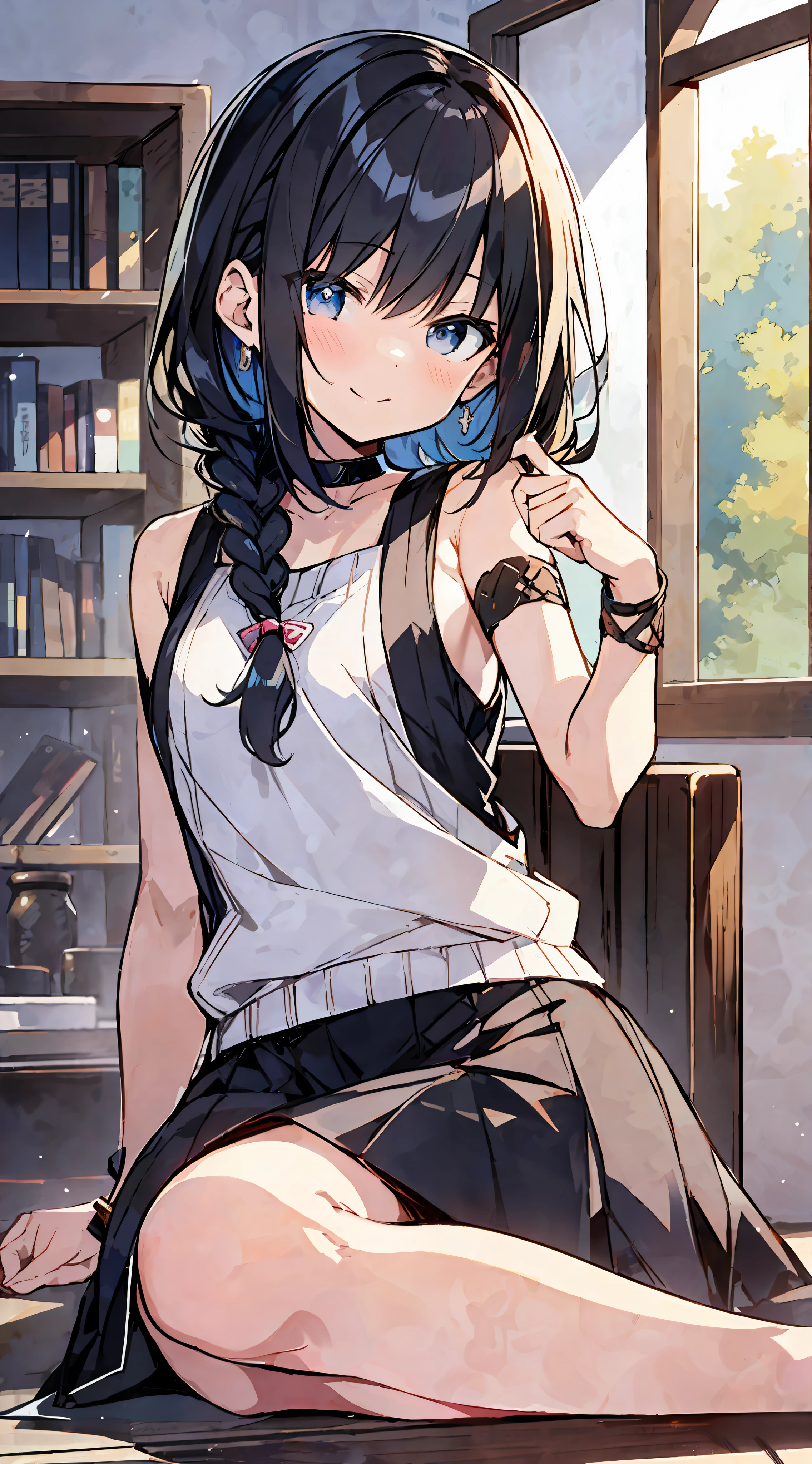 anime girl sitting on the floor with her legs crossed, anime moe artstyle, kantai collection style, seductive anime girl, anime visual of a cute girl, attractive anime girl, (anime girl), trending on artstation pixiv, from girls frontline, pretty anime girl, young anime girl, loli in dress, cute anime girl, beautiful anime high school girl