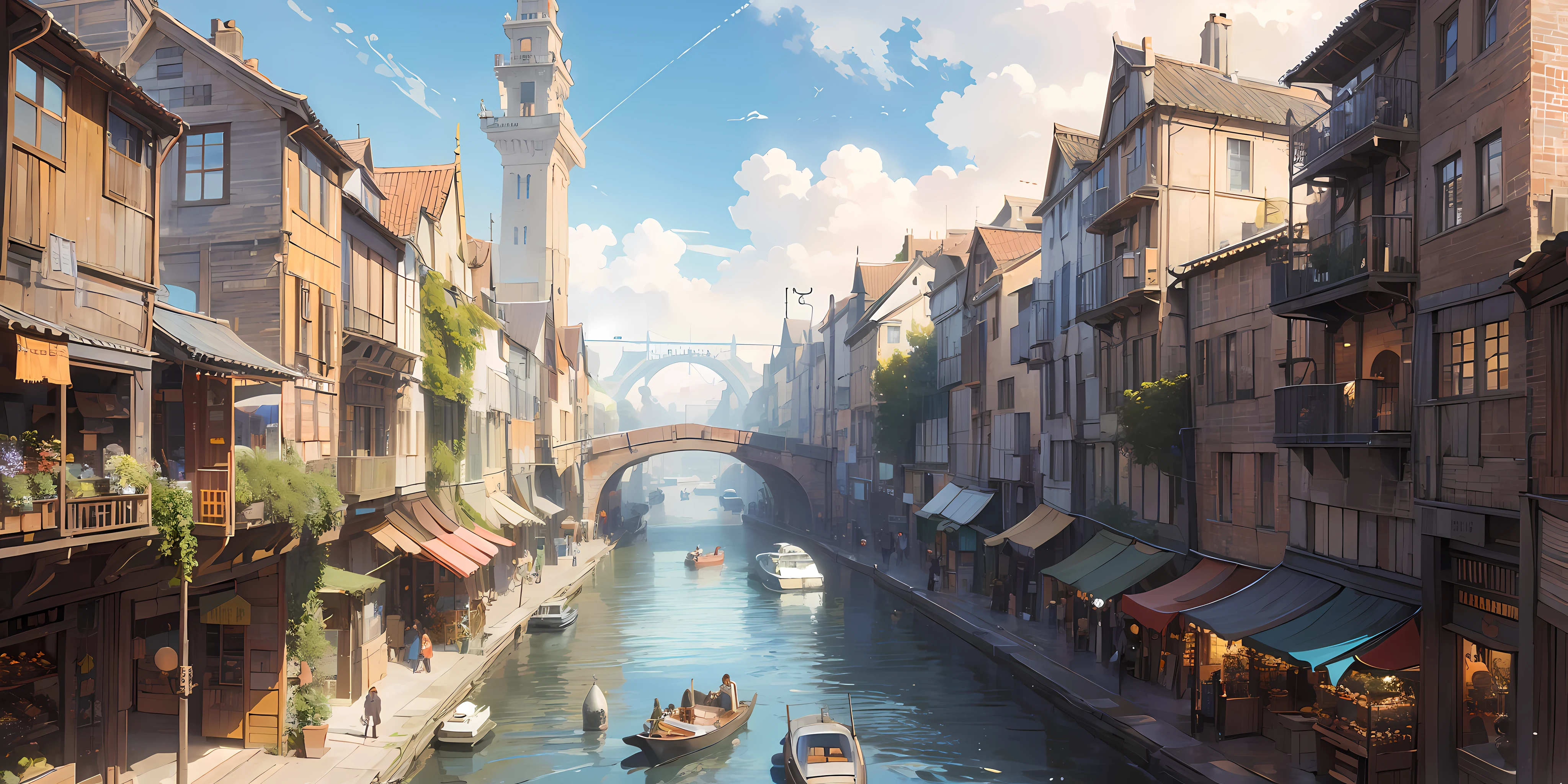 ((masterpiece)),((best quality)),((high detial)),((realistic,))
Industrial age city, deep canyons in the middle, architectural streets, bazaars, Bridges, rainy days, steampunk, European architecture