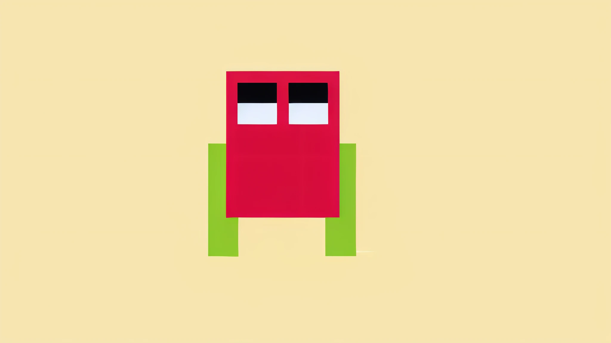 A closeup of a red and green object on a yellow background, 8-bit game. cute! c4d, pixel art animation, blocky, flat 2d vector art, such as 🤖 🐳 🐘 👽 , 2d minimalism, 2d graphic 8bits, 8bit, 8bit, block shape, 4k, strawberry, 🐋 pixel art 8 - bit