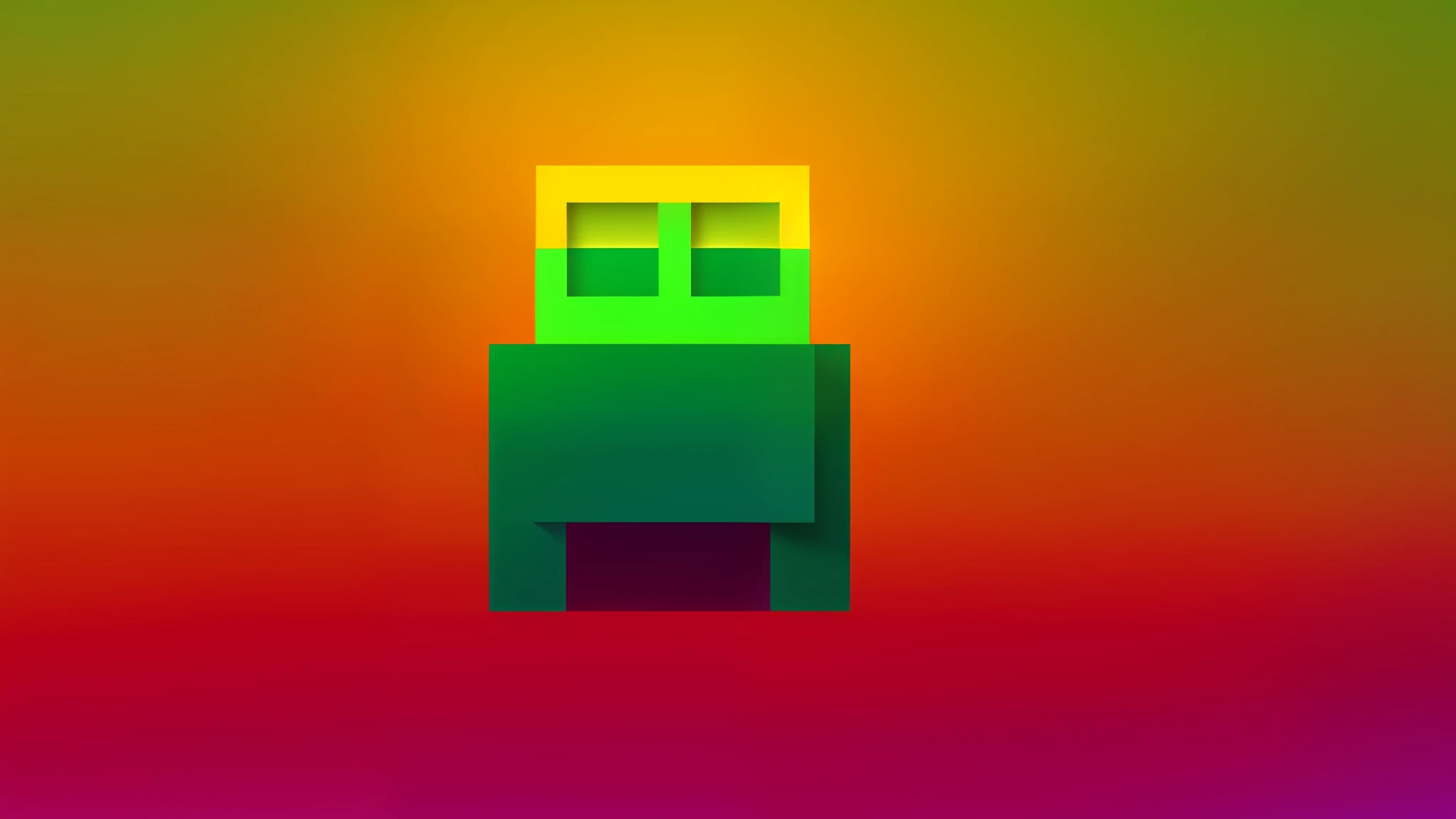 a close up of a red and green object on a yellow background, 8bit game. cute! c4d, pixel art animation, fez video game, blocky, flat 2 d vector art, 2d minimalist vector art, 2 d low polygon art, pixel art 8 - bit, 2d 8bits graphic, tiny creature made of one brick