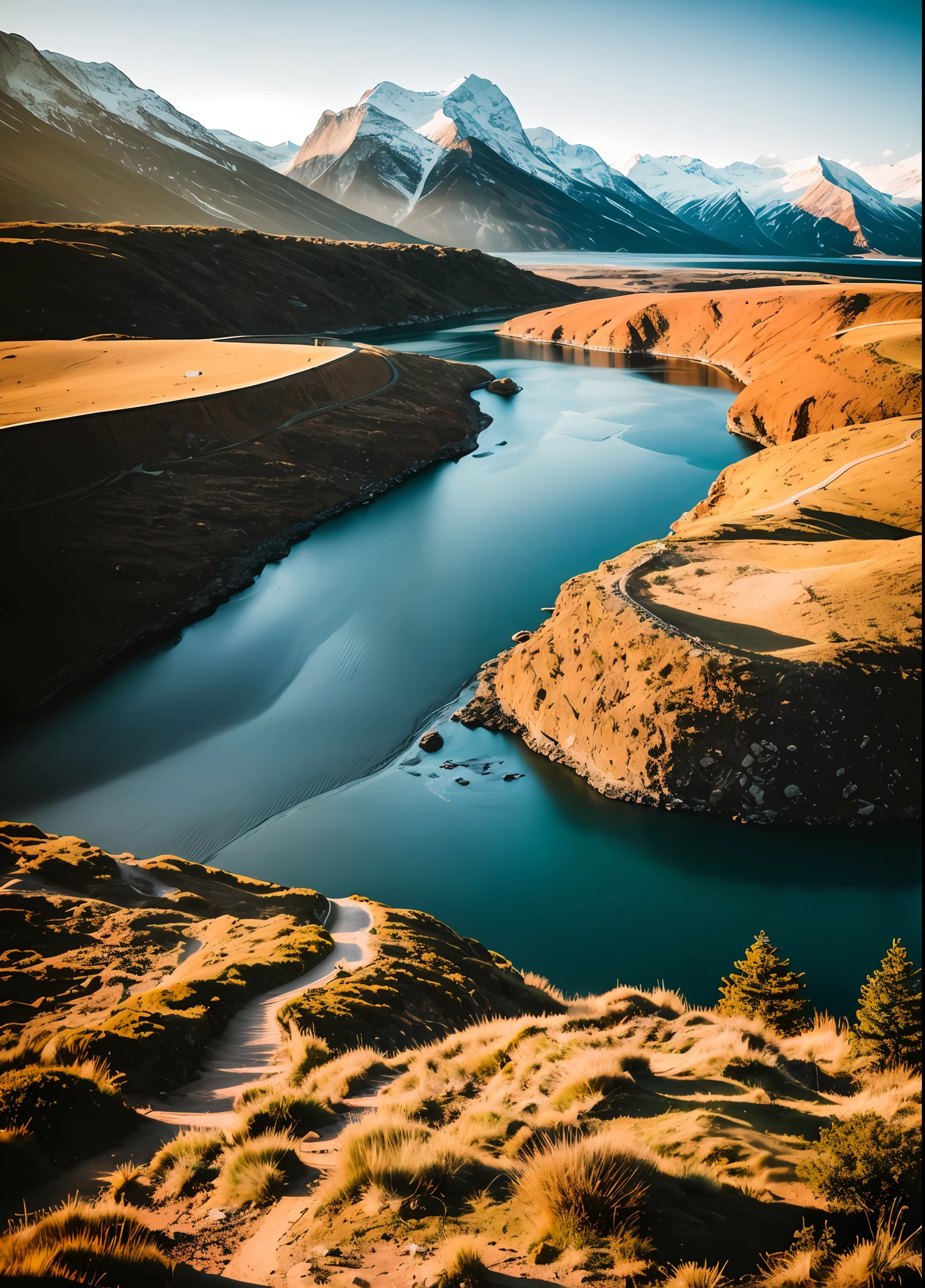 RAW photo of a landscape, small details, photorealistic, ultra-realistic photo, 8k uhd, dslr, soft lighting, high quality, film grain, Fujifilm XT3, (masterpiece)