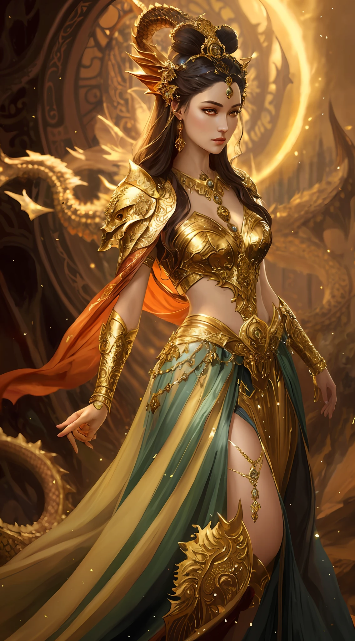 a close up of a woman in a costume with a dragon on her shoulder, a beautiful fantasy empress, fantasy woman, goddess. extremely high detail, fantasy art behance, ((a beautiful fantasy empress)), karol bak uhd, epic fantasy digital art style, epic fantasy art style hd, gorgeous goddess of leo, by Yang J, detailed fantasy art