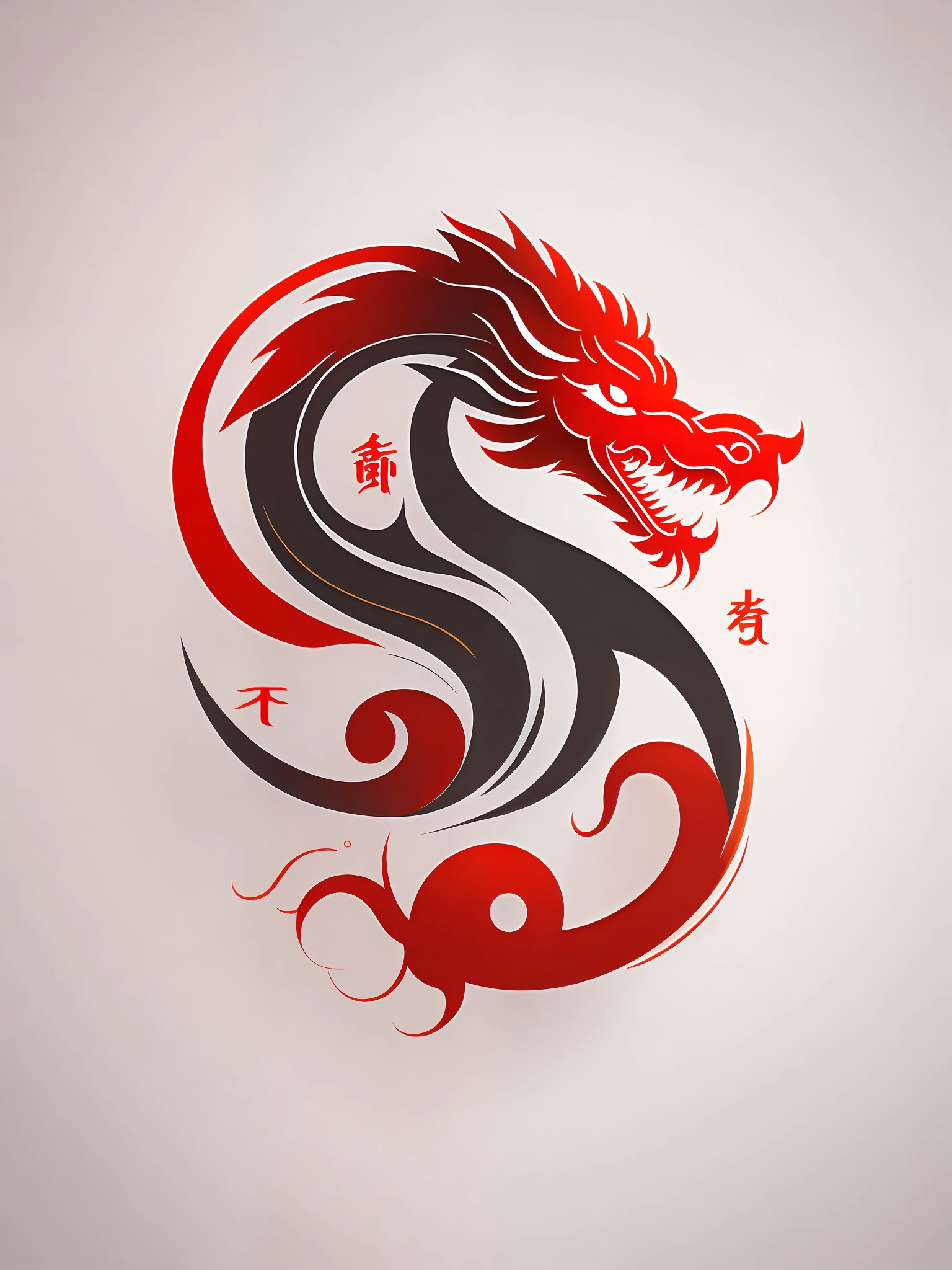 Chinese dragon logo design, vector art, logo, logo design, simple design, simplicity, perfection, minimalism, ((creative)), irregular,