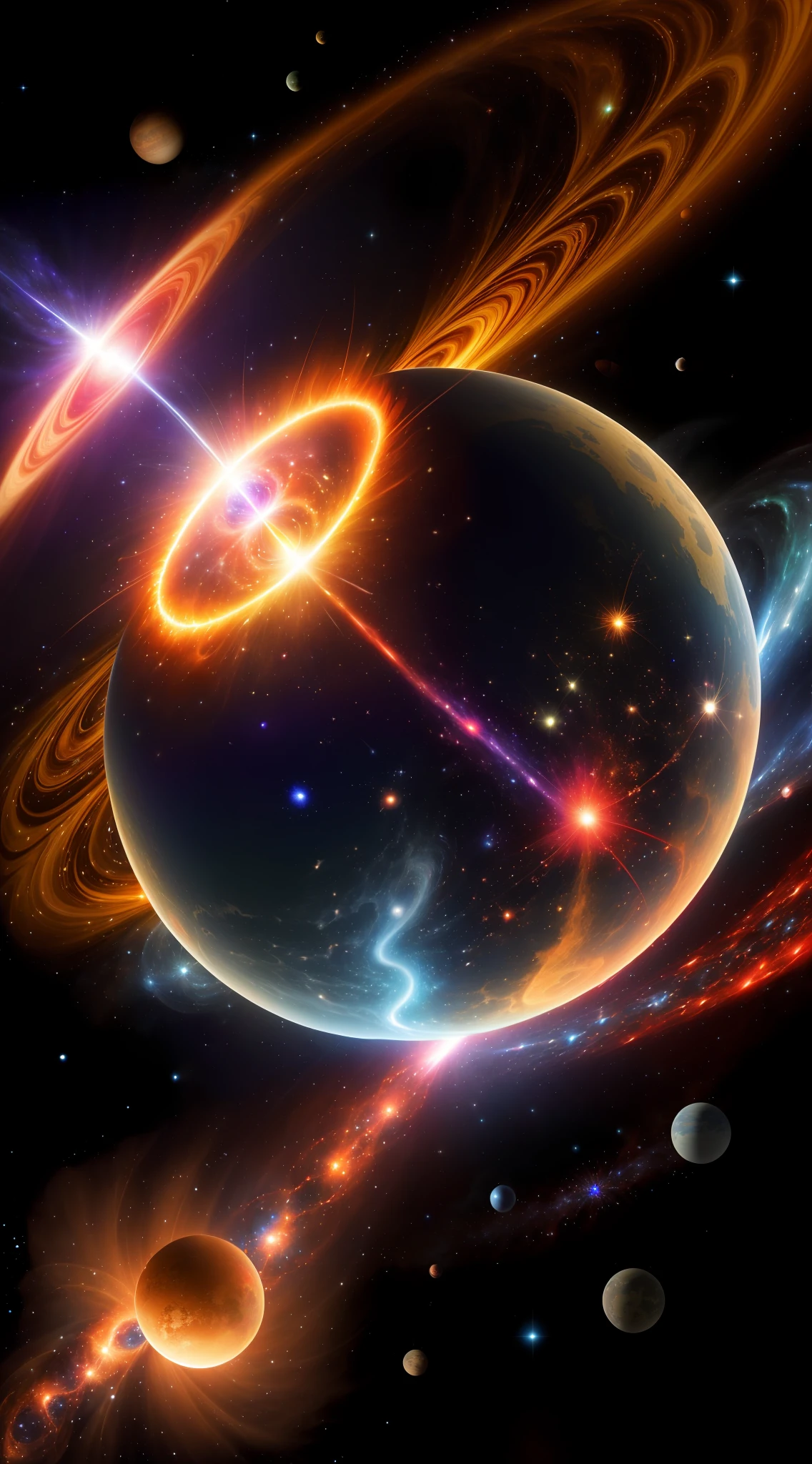 In the beginning, the universe emerged from a singularity, rapidly expanding in an event known as the Big Bang. Over 13.8 billion years, cosmic inflation gave rise to galaxies, weaving a cosmic tapestry from countless shining stars. The formations of elements led to complex molecules, birthed from stellar crucibles, igniting life's genesis. Evolution sculpted planets like Earth as diverse incubators for innumerable species. Gravity tugged all matter inexorably, swirling celestial bodies in an endless cosmic dance. Mysteries abound, from the enigmatic dark matter to enthralling quantum phenomena, as the universe whispers its secrets throughout eternity.