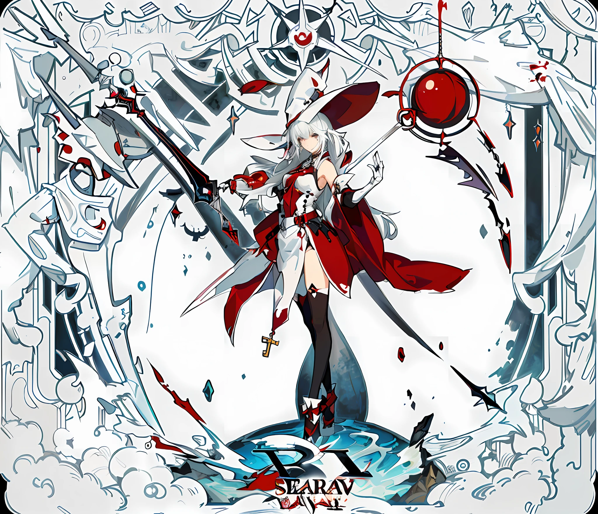 anime character with sword and blood splatter in frame, zerochan art, official artwork, digital art on pixiv, pixiv, guilty gear art style, official art, high detailed official artwork, pixiv contest winner, official anime artwork, pixiv style, from arknights, detailed key anime art, symmetry!! concept art, hd artwork, at pixiv
