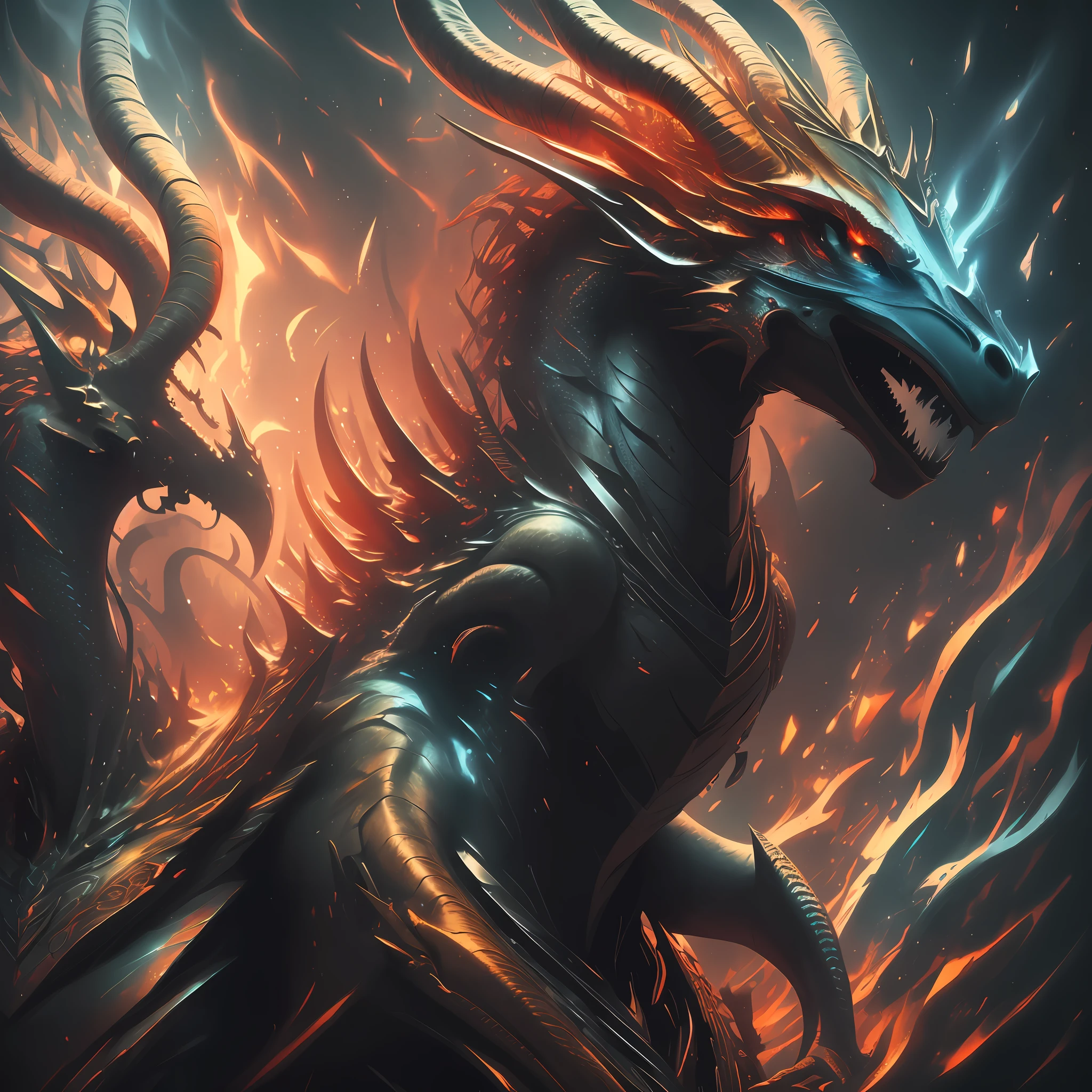 A majestic dragon in the style of Patrice murciano Color Field painting, 8k, super detail, anatomically correct, UHD, 8k, best quality --auto --s2