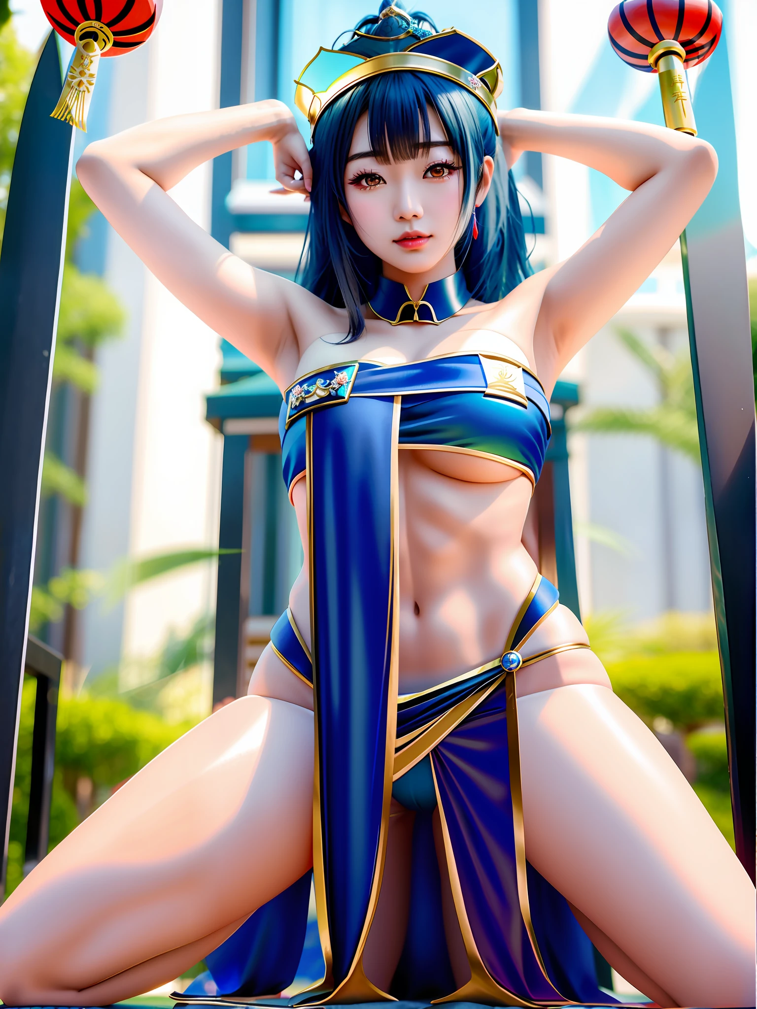 Alafard asian woman posing for photo in  and hat, Japanese goddess, full body fairy, beautiful fantasy queen, gorgeous Chinese model,  anime girl, realistic young gravure idol, anime girl cosplay, captured on Canon EOS R 6, anime goddess, popular on CGSTATION