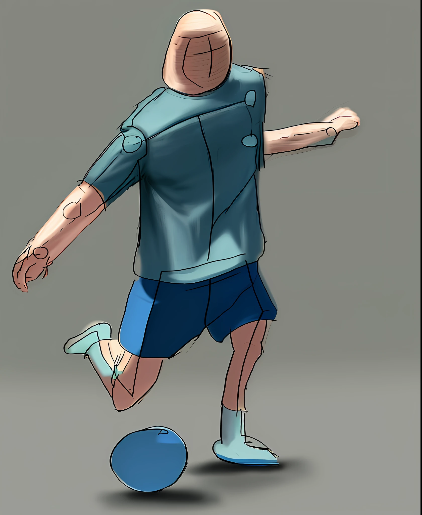 Ten-year-old boy, kicking and shooting