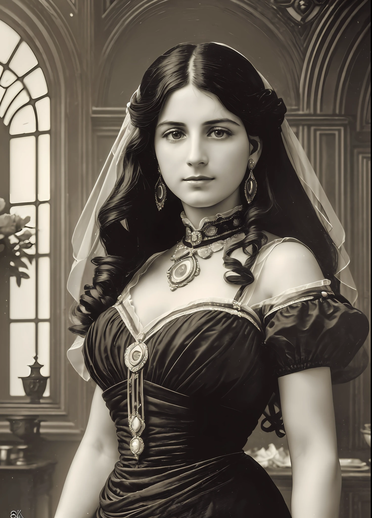 imagine ((8k:1.27), best quality, masterpiece, ultra highres:1.2) Photo of a Italiana (Europe) (italiana) immigrant family from the early 20th century, (linda:1.1) (immigrants:1.1) elegant, (monochrome), noise in photo, blurred background, detailed, metric by greg rutkowski and alphonse mucha, gradient lighting. --auto --s2