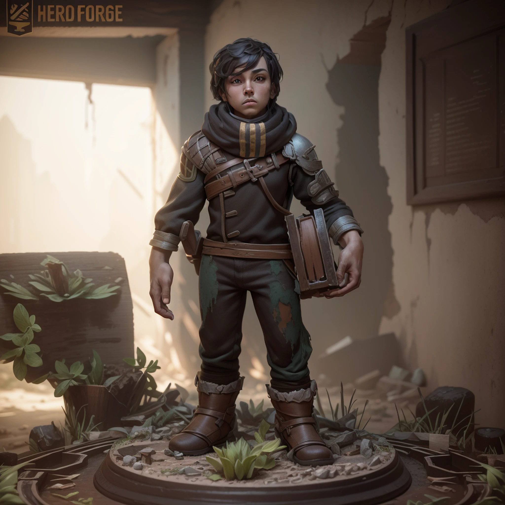 A painted miniature, in a lost ruin, Pmini style, character design, studio lighting, (extremely detailed 8K wallpaper), intricate, high detail figurine, sharp focus, dramatic and photorealistic art --auto --s2