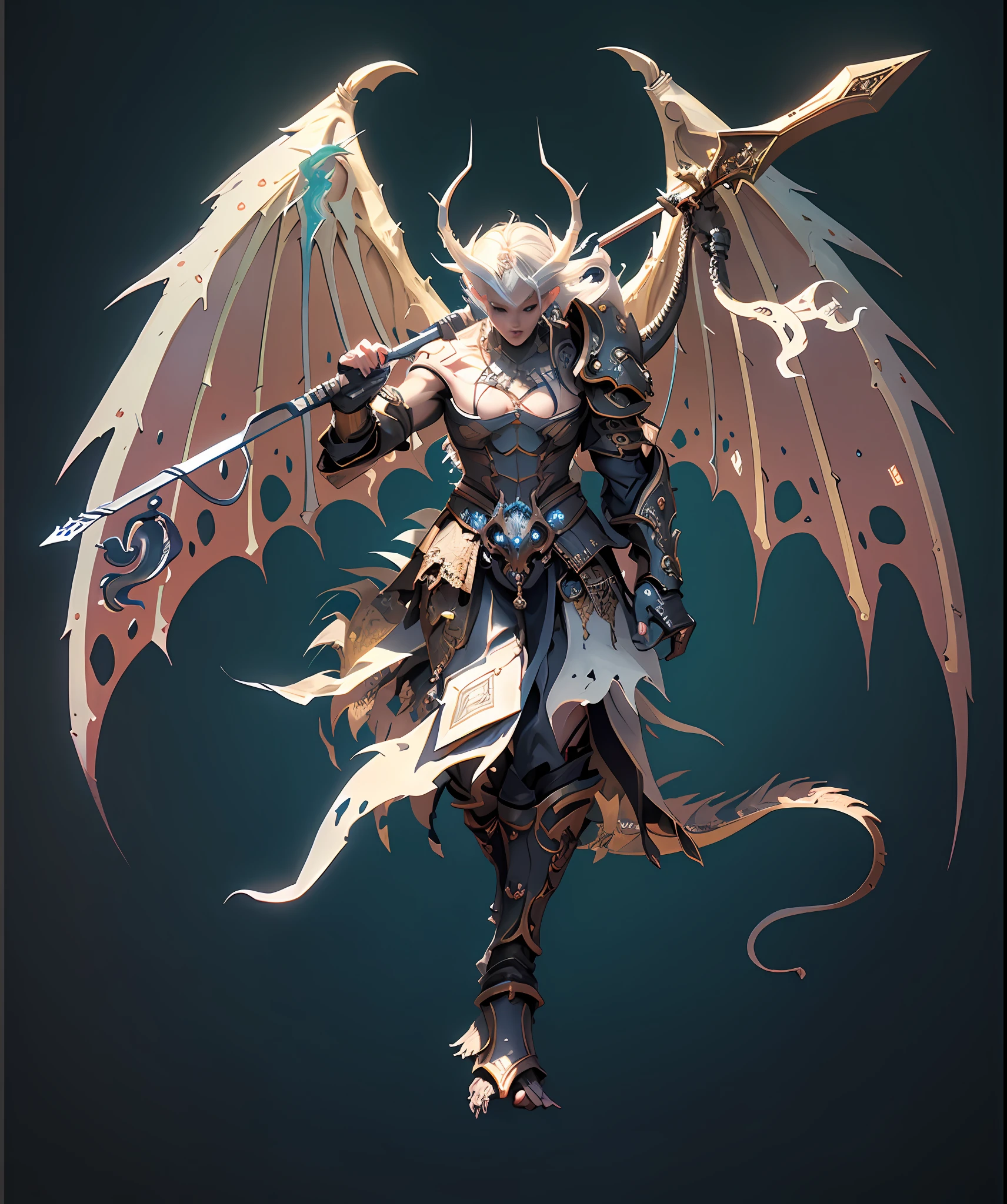 Full body pose, surreal photo of cute demon, dim volumetric lighting, 8 k, octane beautifully rendered, very detailed, intricate, epic composition, cinematic lighting, masterpiece, art station trend, very, very detailed, stunning, HDR, smooth, sharp focus, high resolution, award-winning, winning photo, SLR, 5 0 mm
