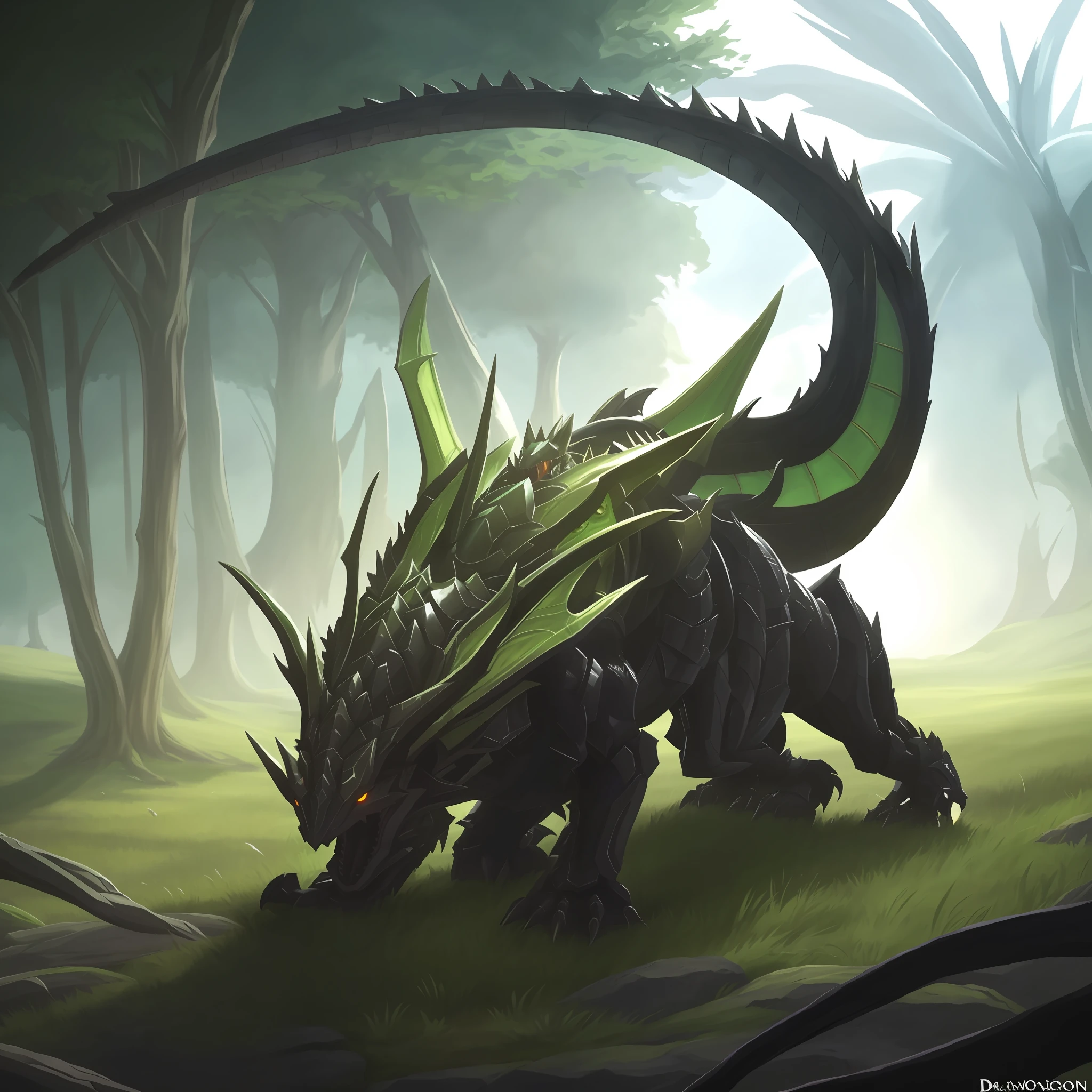 there is a dragon that is walking in the grass, anthro dragon art, vegetal dragon cyborg, dragon vore art, dragon art, dragon mawshot art, fantasy creature concept art, d&d commision art dragon, fantasy creature, detailed digital 2d fantasy art, league of legends concept art, dragon fodder, epic fantasy digital art style