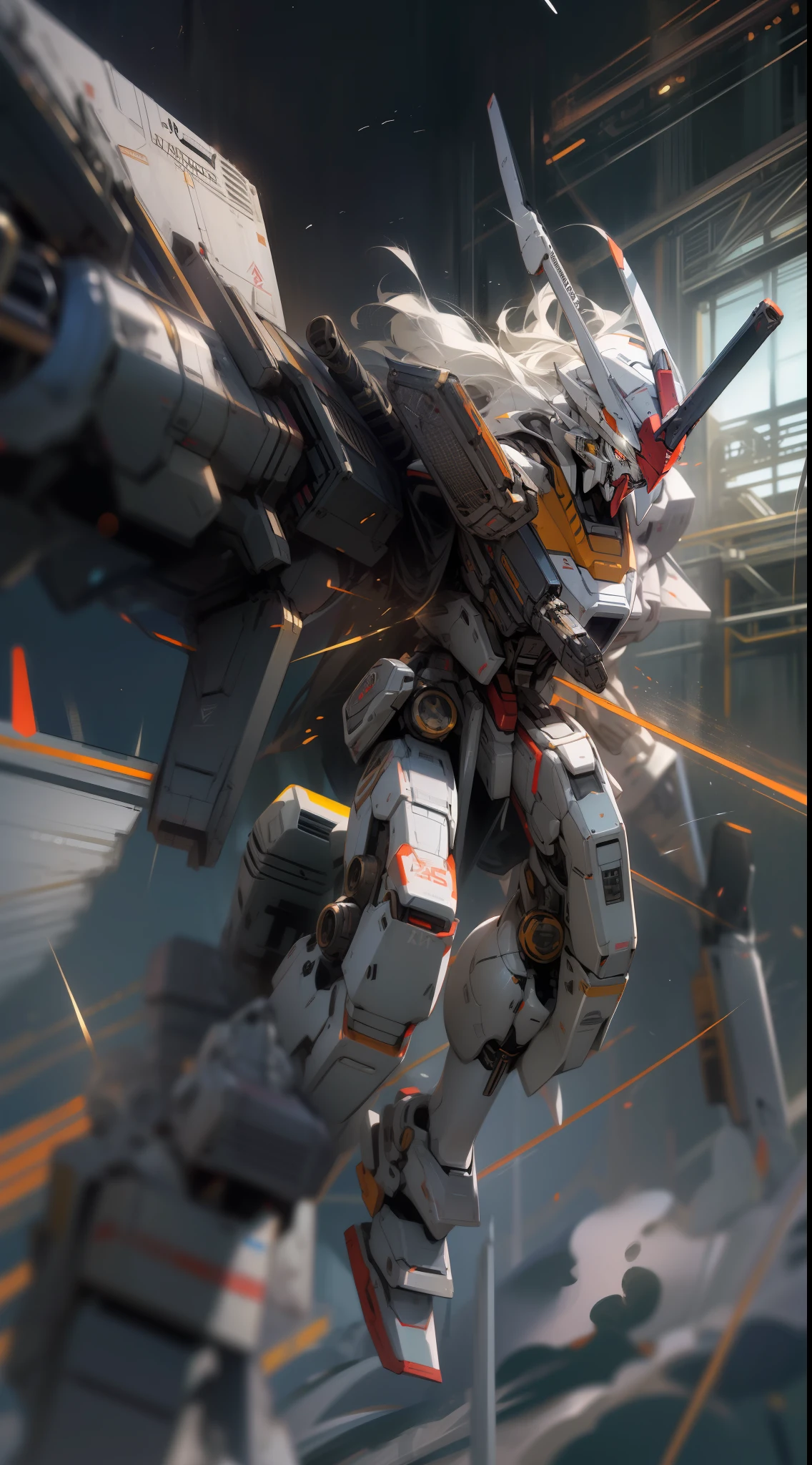 Surrealism, Ray Tracing, Photorealistic, UHD, High Detail, 32k, Best Quality, Textured Skin, Gundam Mecha, Flight, Funnel, Mecha Ship, Masterpiece, Best Quality, Mecha, Unmanned, (Full Body), (Black Mecha: 1.8), (Axisymmetric: 1.4), (HDR), (Movie Light: 1.1), White Eyes, Cool, Science Fiction, Fire, Universe, oversized shield, mecha man overlooking the background of the earth, with laser cannon beams, wars, conflicts, weapons in hand (has a huge weapon: 1.5),