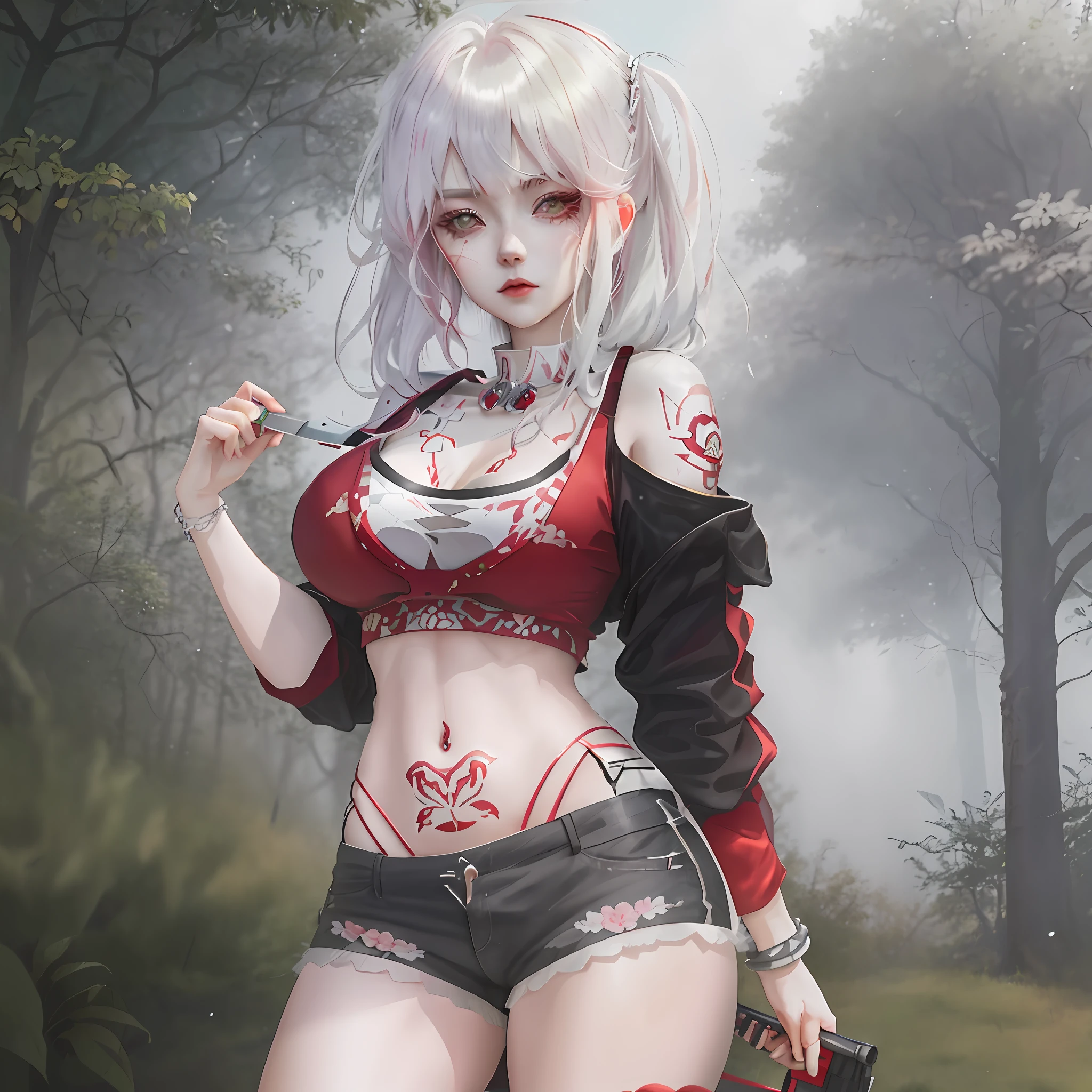 anime girl with a knife and a red top in a forest, seductive anime girl, badass anime 8 k, anime girl, anime woman fullbody art, attractive anime girl, demon anime girl, anime style 4 k, beautiful anime girl, beautiful alluring anime woman, an anime girl, anime styled digital art, smooth anime cg art, digital anime art, female anime character