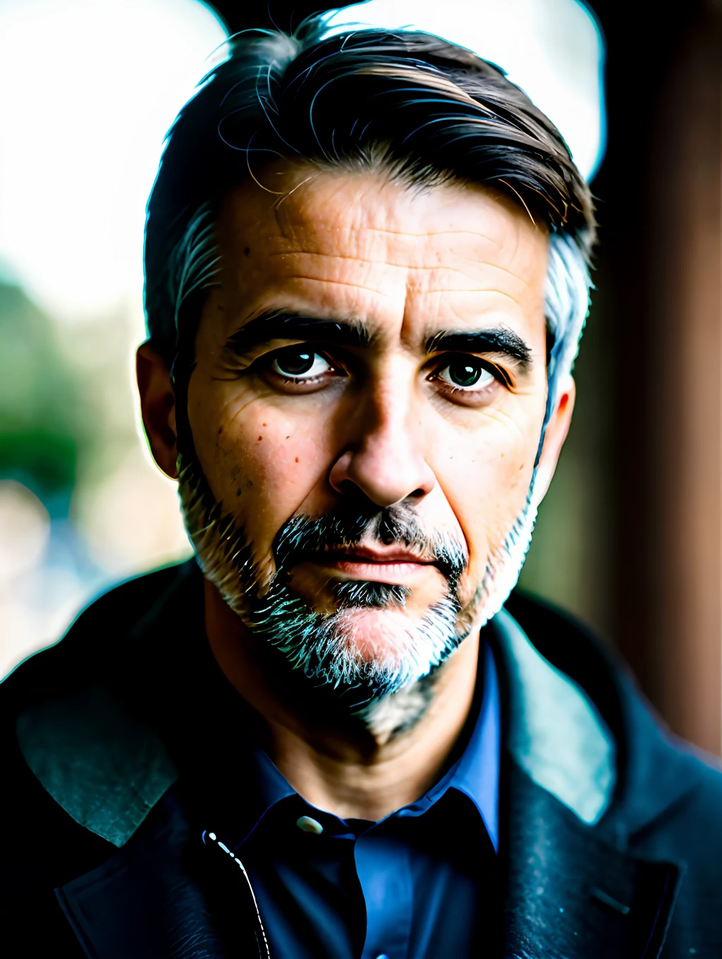 Portrait, face facing forward, cinematographic photo of a Catalan male theologian, cinematic lighting, depth of field, bokeh, realism, photorealistic, hyperrealism, professional photography, uhd, dslr, hdr, ambient occlusion, iris and pupil rendering, advanced color classification
