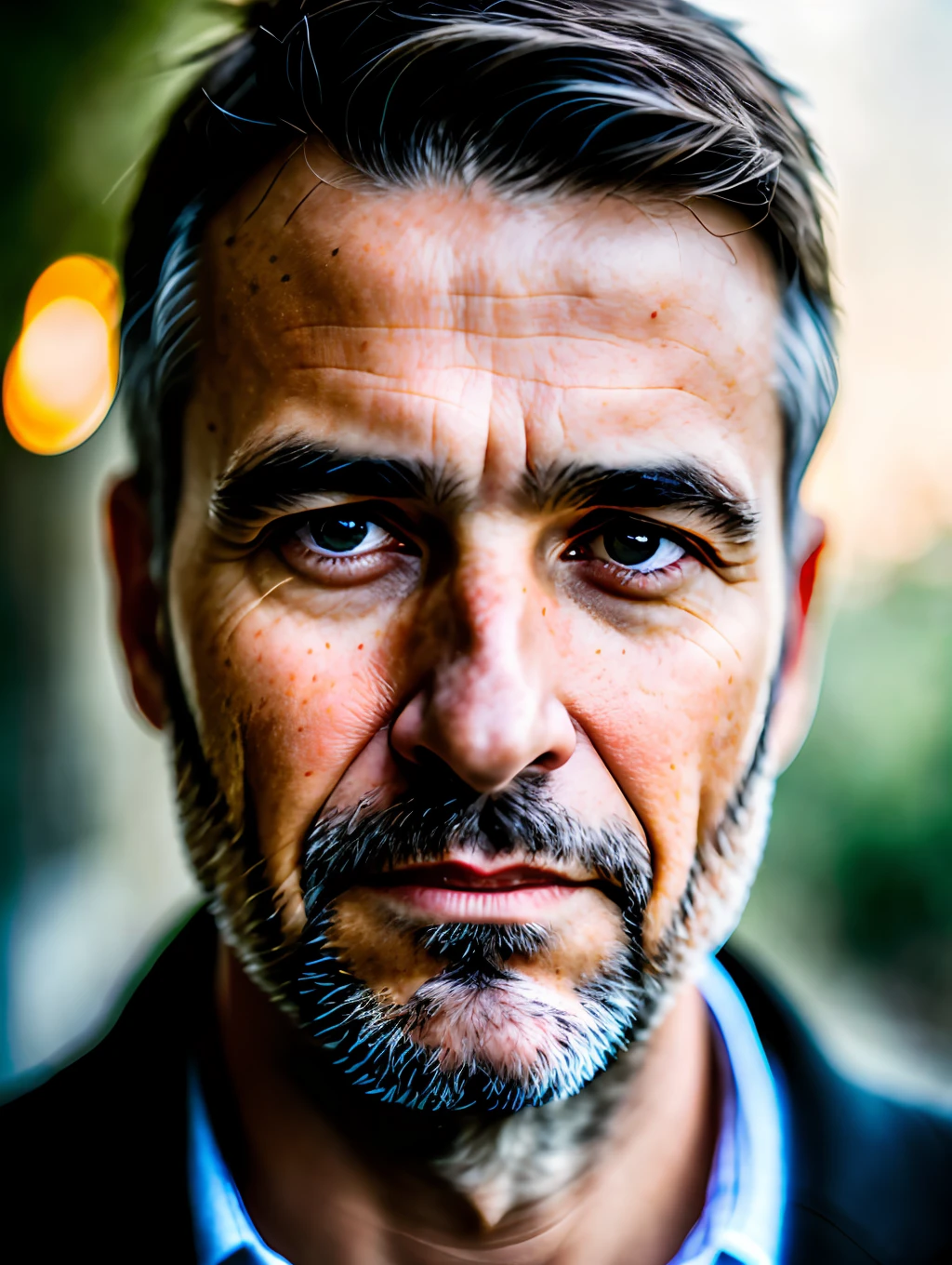 Portrait, face facing forward, cinematographic photo of a Catalan male theologian, cinematic lighting, depth of field, bokeh, realism, photorealistic, hyperrealism, professional photography, uhd, dslr, hdr, ambient occlusion, iris and pupil rendering, advanced color classification