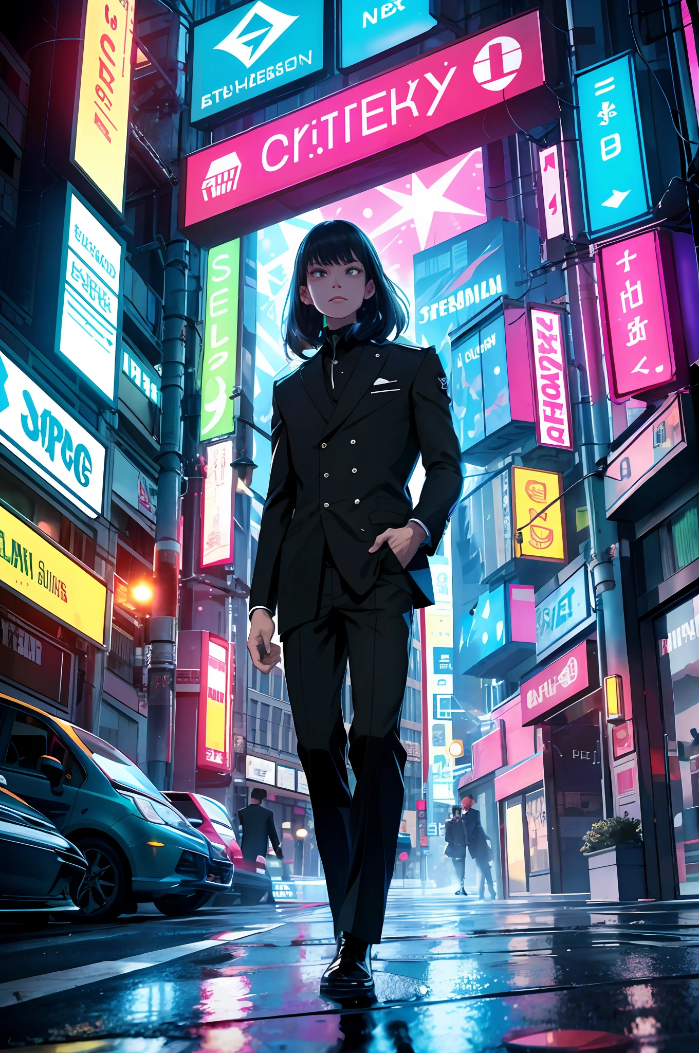 Black uniform, handsome, suitable cut, killer, loose