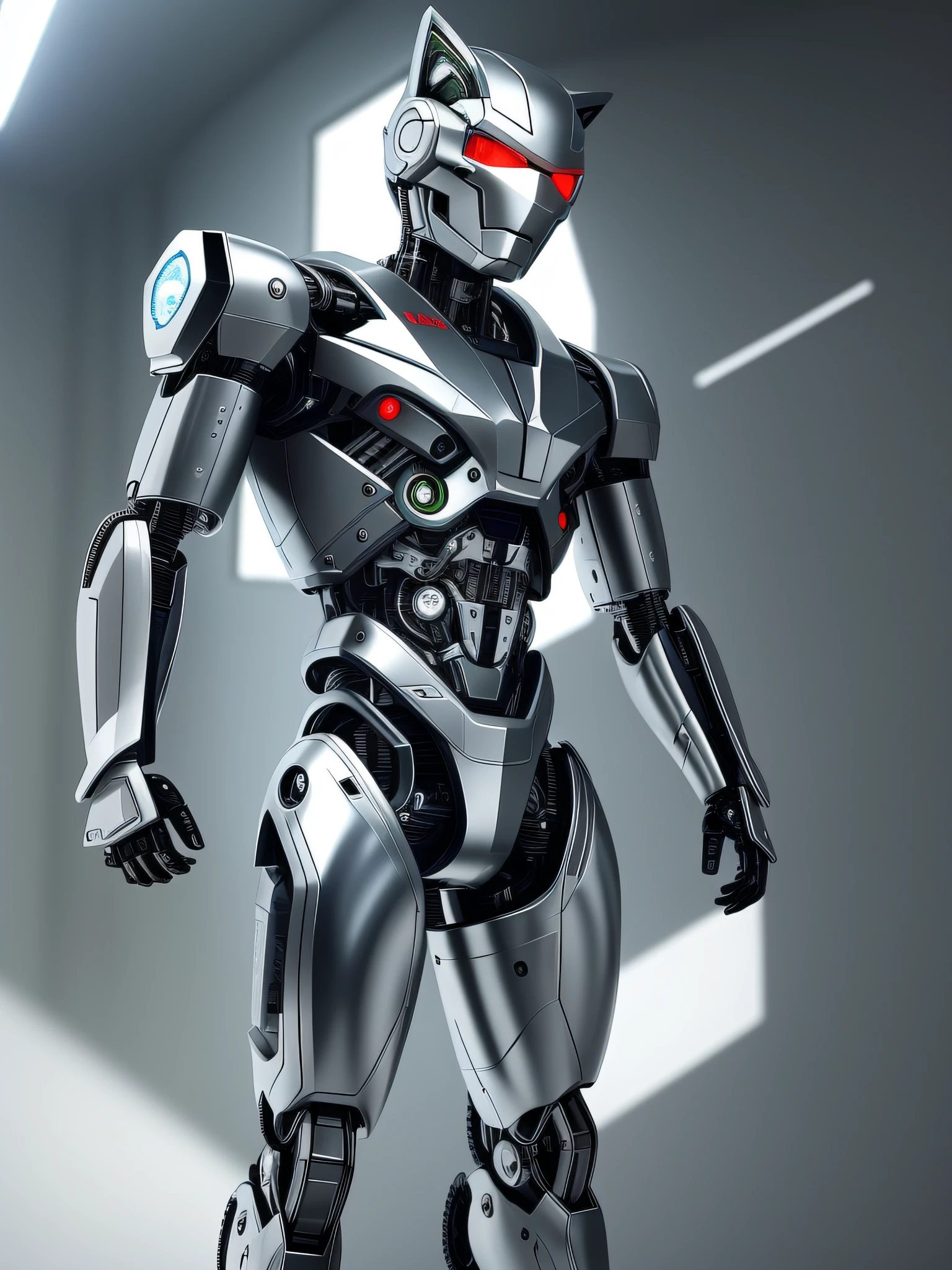 A cute kitten made of metal, (cyborg: 1.1), ([Big tail | intricate wire]: 1.3), (intricate detail: 1.2), HDR, (intricate detail, hyperdetail: 1.2), cinematic shot, vignette, centered