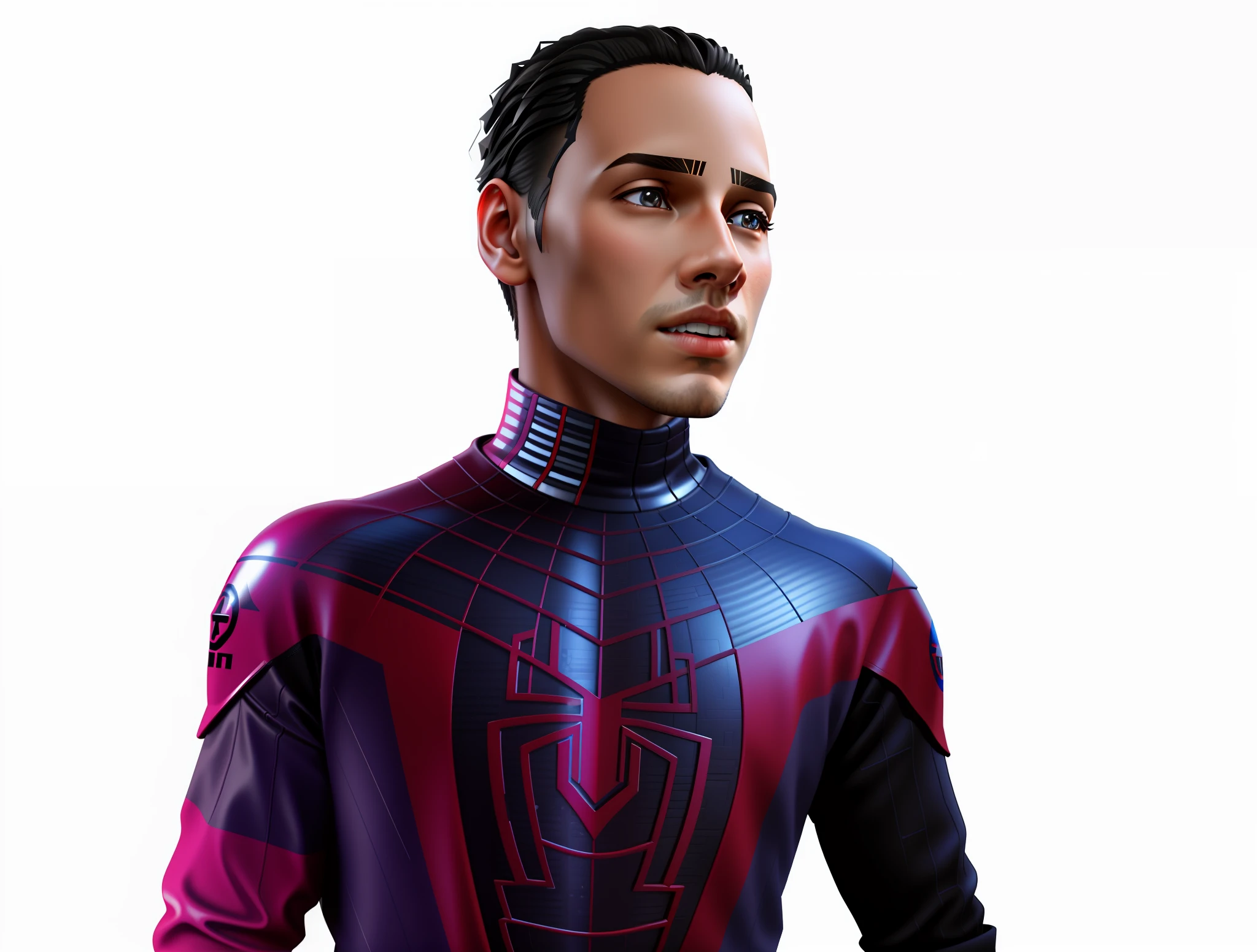 Realistic photo, male face, young face, CGI 3D, model faithful to original