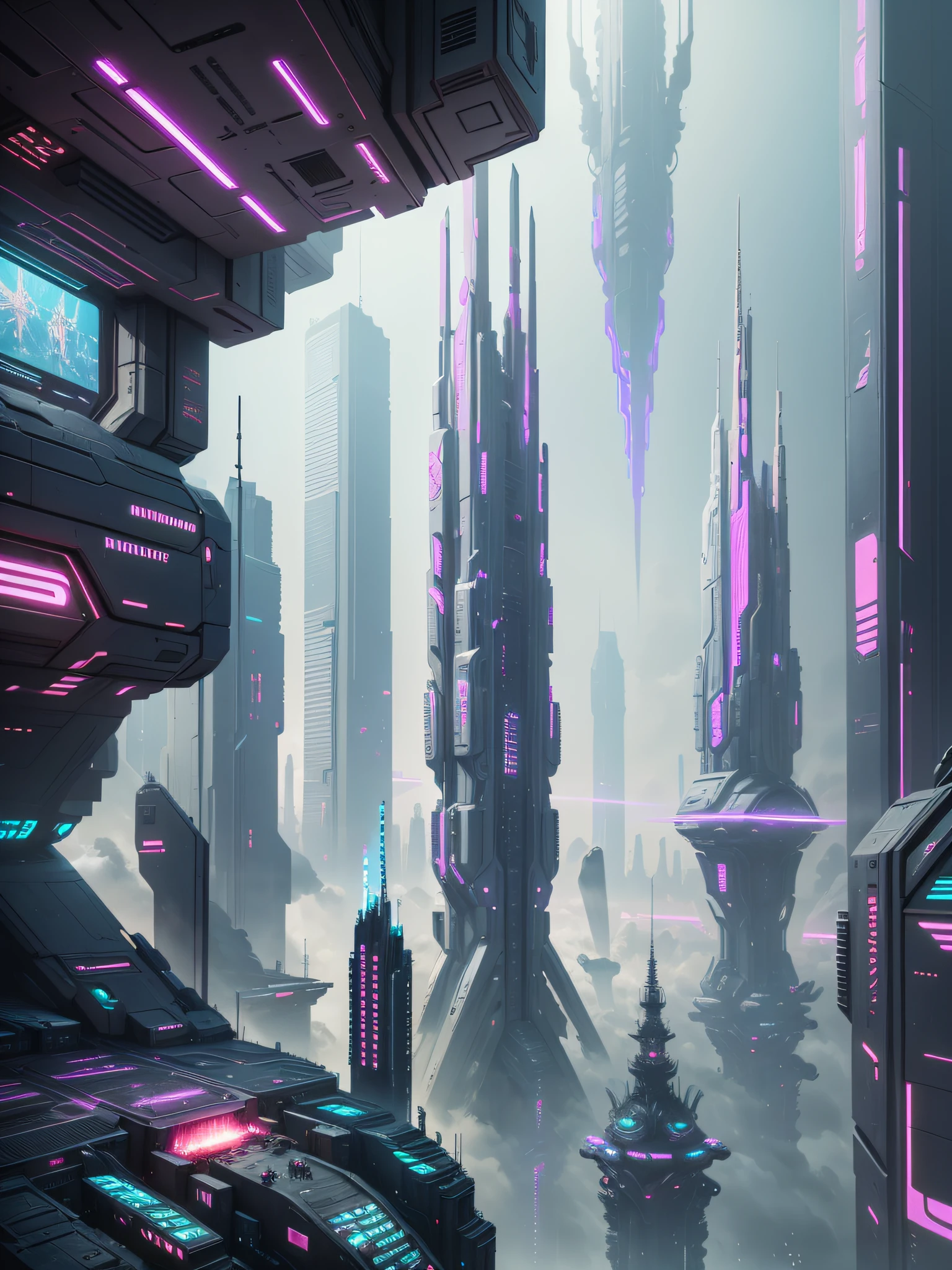 futuristic city, cyberpunk, ????????, decadence, futuristic society, spaceship