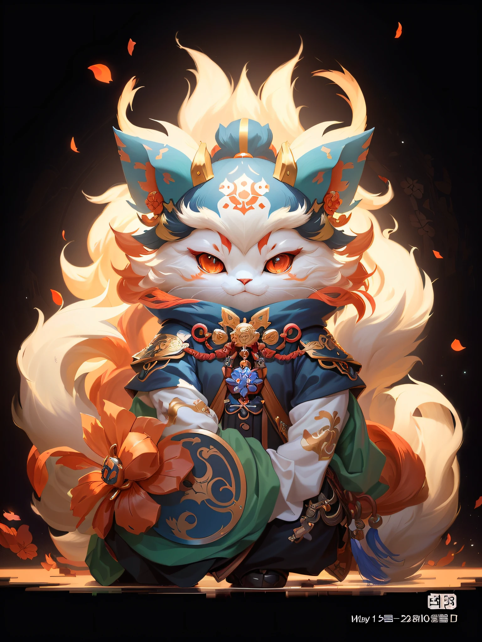 Close-up of a big head cartoon character, Onmyoji Detailed Art, Onmyoji, Cute Detailed Digital Art, Detailed Digital 2D Fantasy Art, Onmyoji Portrait, 8k High Quality Detail Art, Furry Fantasy Art, Digital 2D Fantasy Art, Detailed Digital Anime Art, WLOP Rossdraws, Style, Cute Digital Painting, Lucky Cat