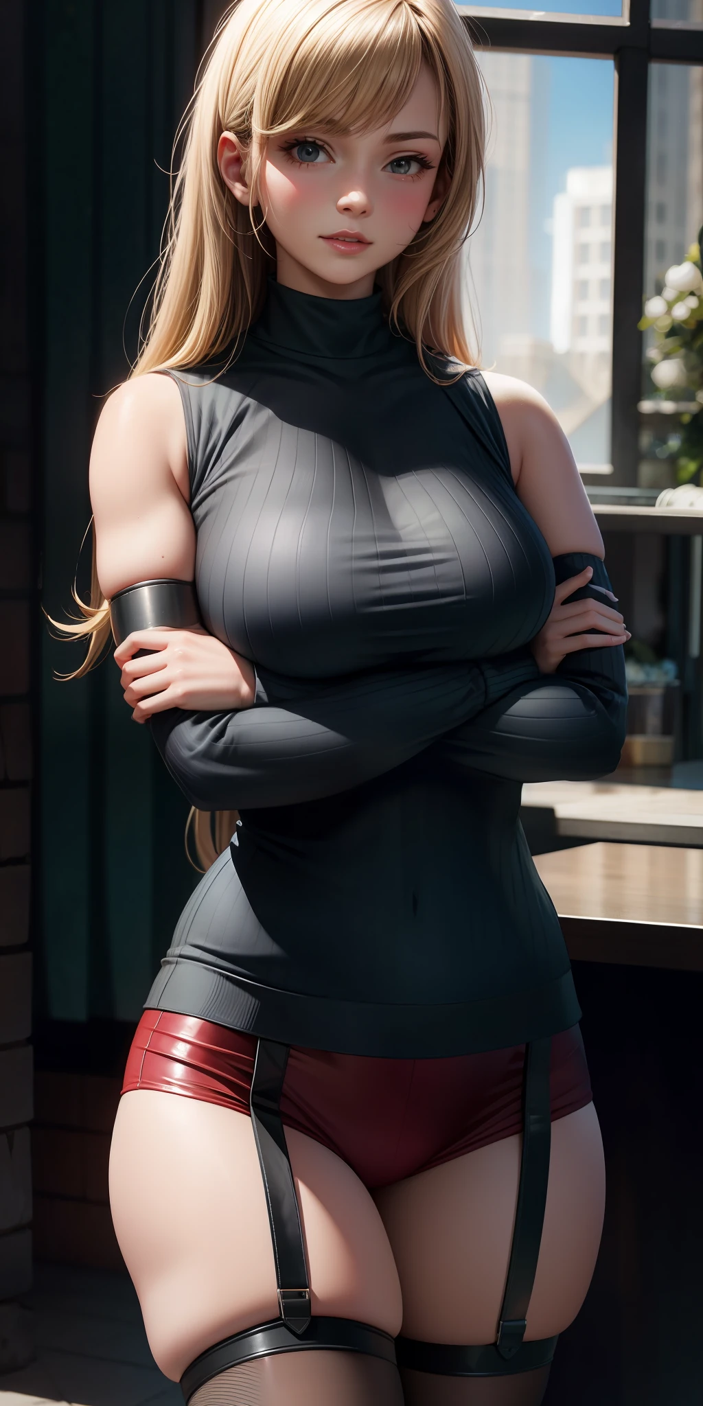 Realistically, large breasts